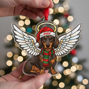 Personalized Dog Memorial Ornament – Custom Name – Angel Wings Design