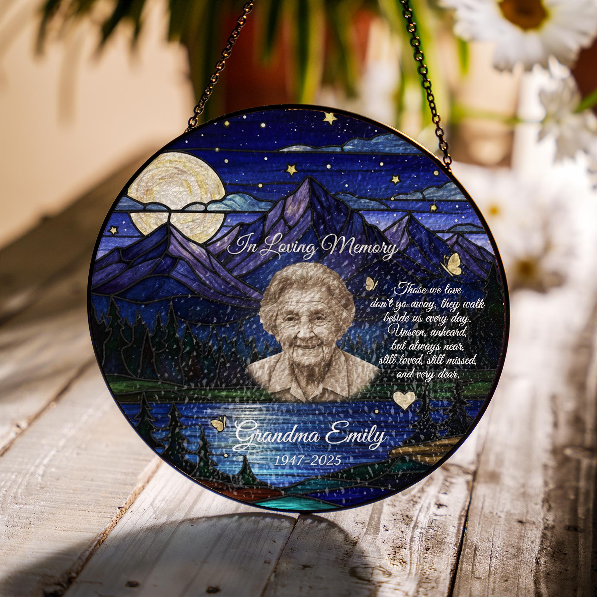 Personalized Memorial Suncatcher • In Loving Memory Window Ornament Tribute Gift