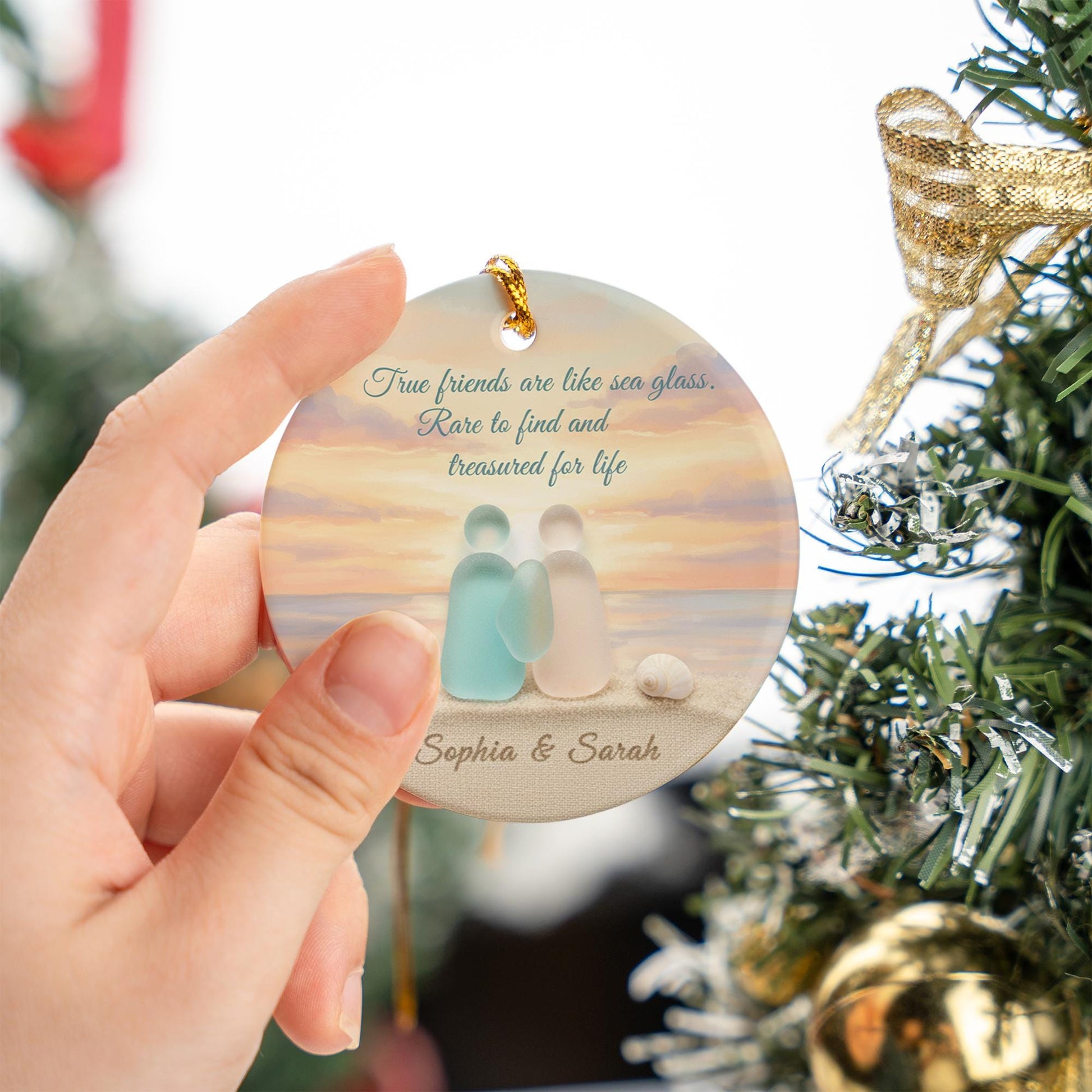 Custom Flat Ceramic Ornament Personalized Friendship Keepsake