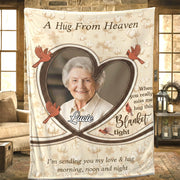 A Hug From Heaven Blanket | Custom Memorial Fleece Blanket | Personalized Remembrance Throw