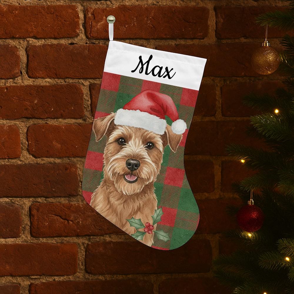 Custom Pet Photo Christmas Stocking: Personalized Plaid Holiday Decor