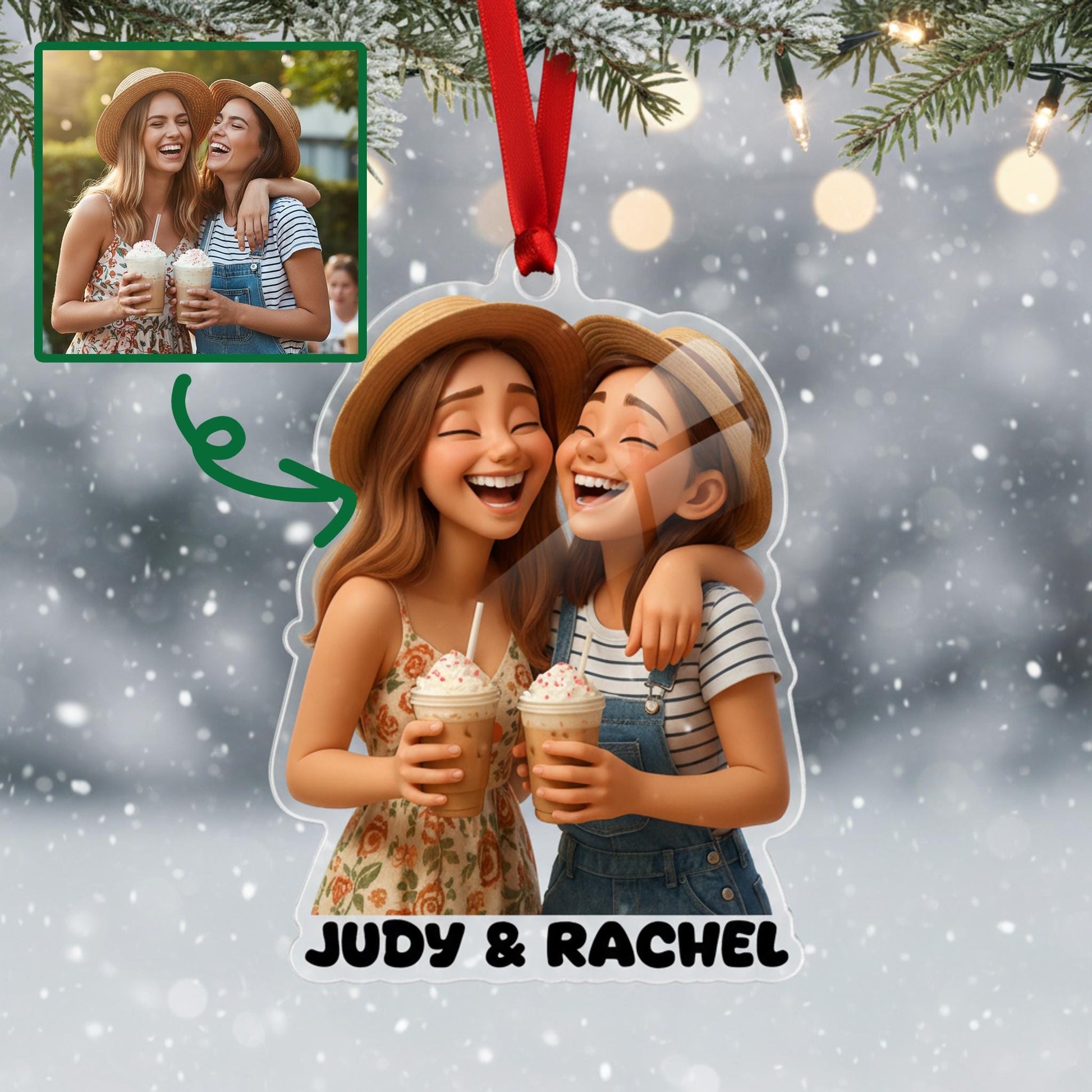 Personalized Best Friend Ornament • Custom Friendship Gift