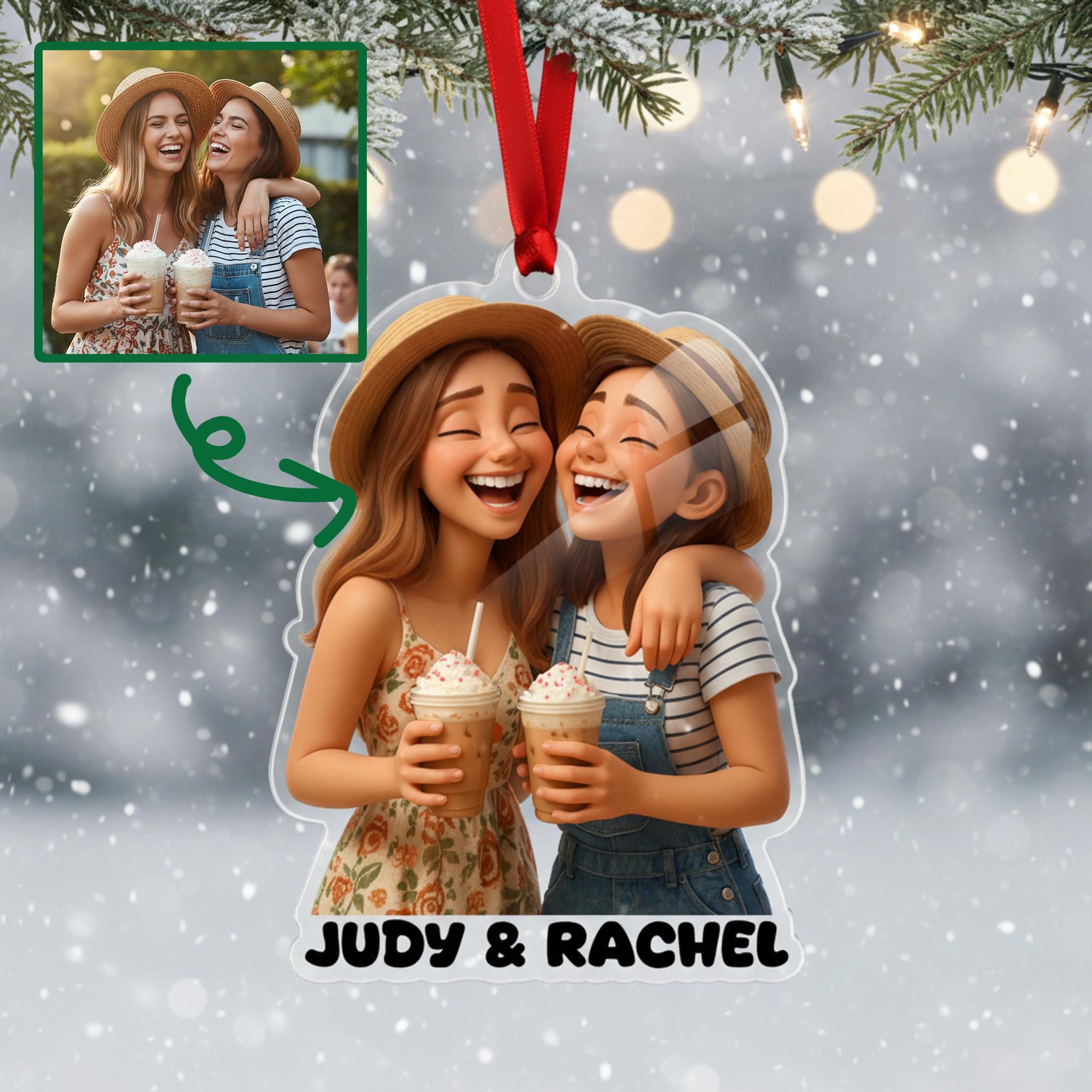 Personalized Best Friend Ornament • Custom Friendship Gift