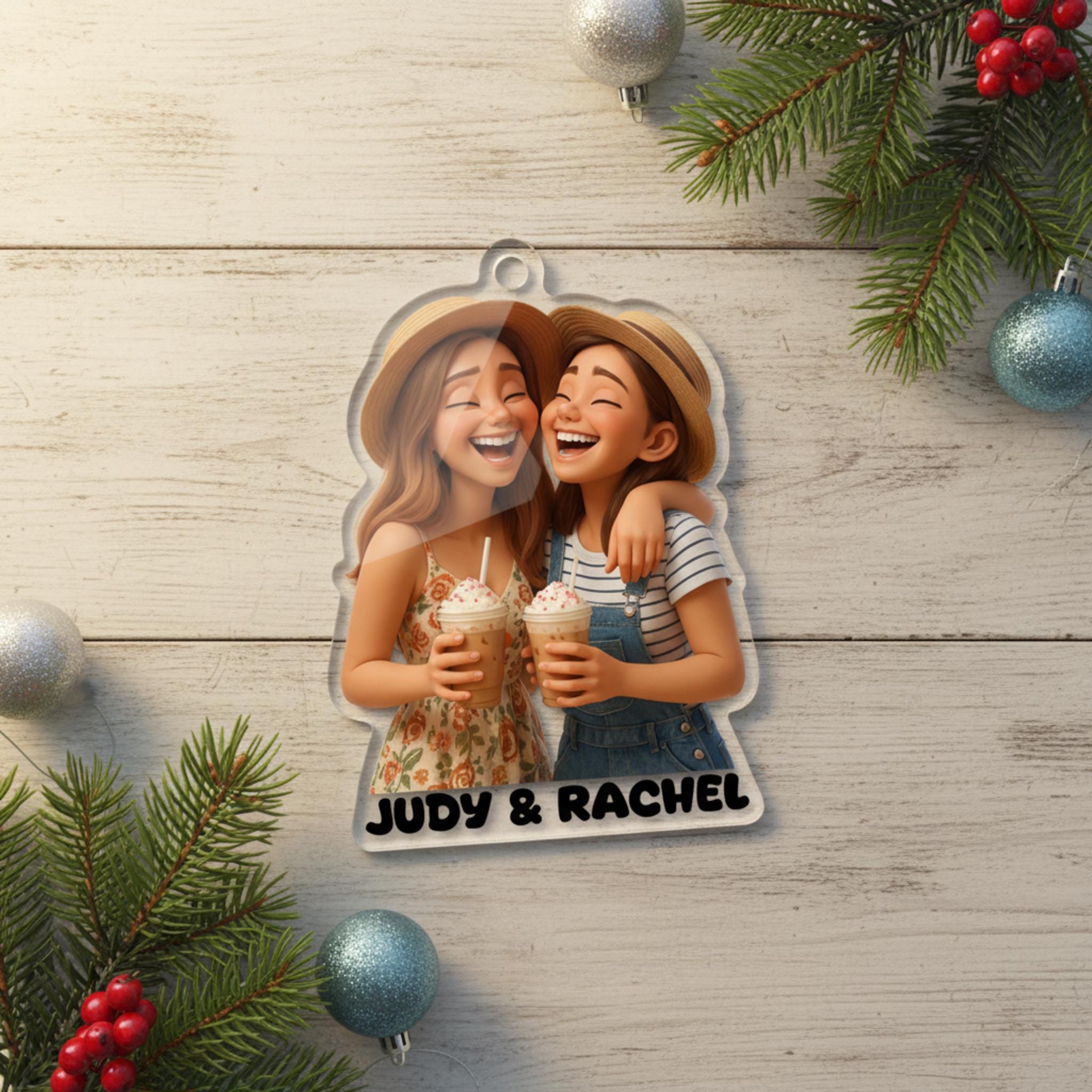 Personalized Best Friend Ornament • Custom Friendship Gift