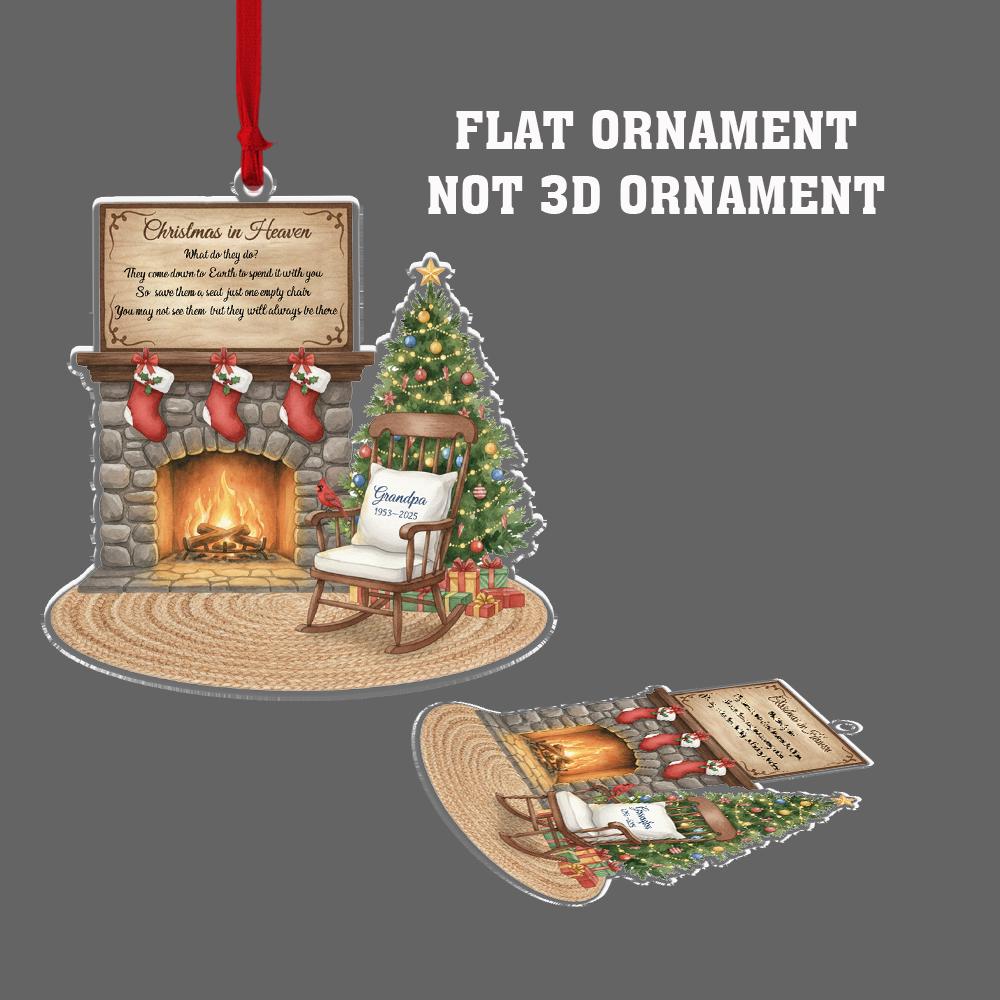 Christmas in Heaven Memorial Ornament • Personalized Fireplace Chair Keepsake