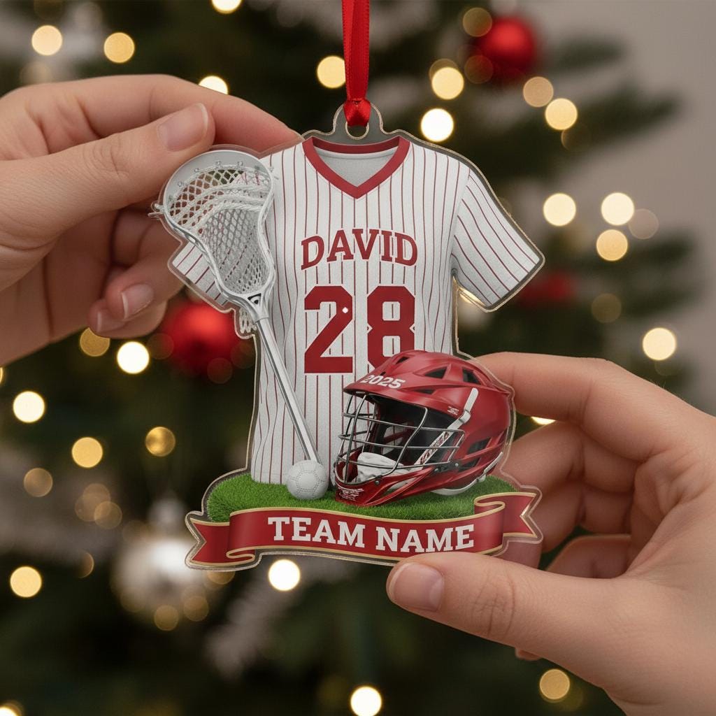 Personalized Lacrosse Ornament - Custom Jersey Player Name Team Gift 2025