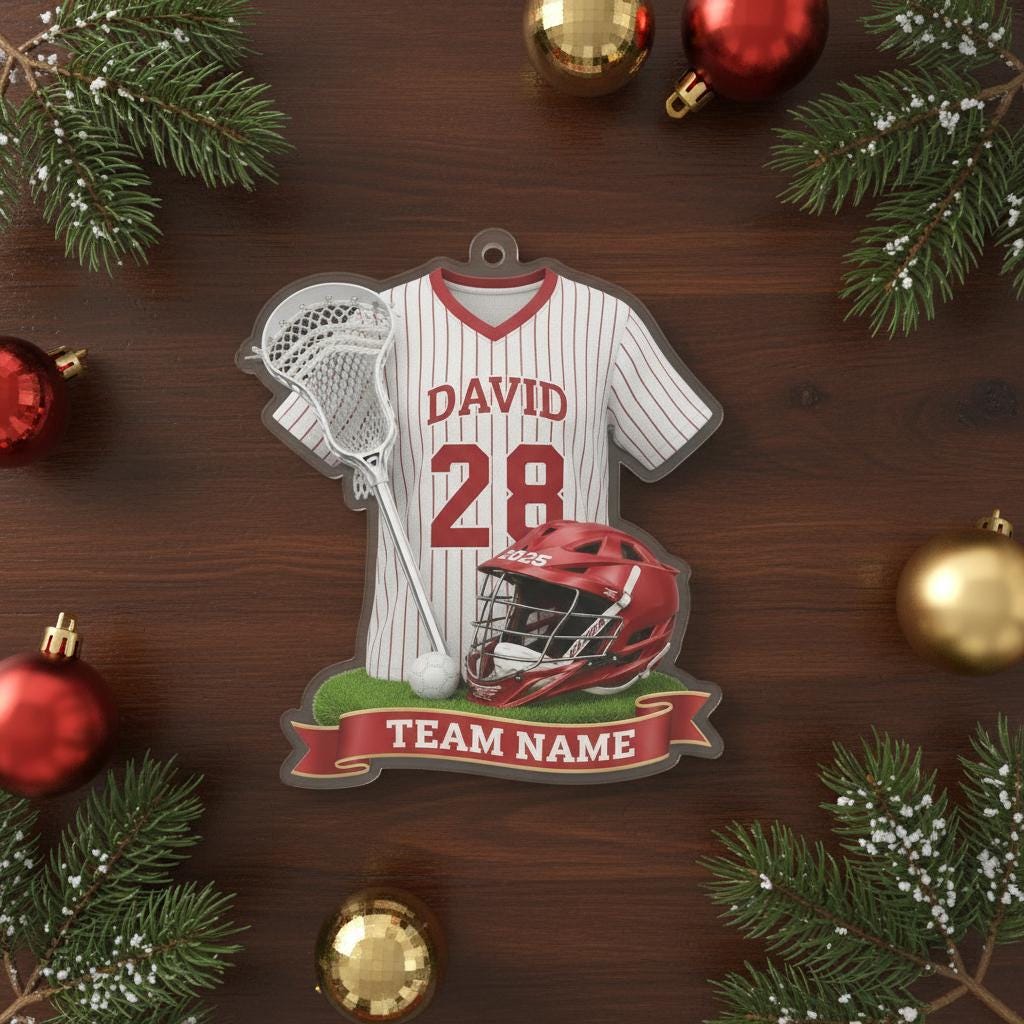 Personalized Lacrosse Ornament - Custom Jersey Player Name Team Gift 2025