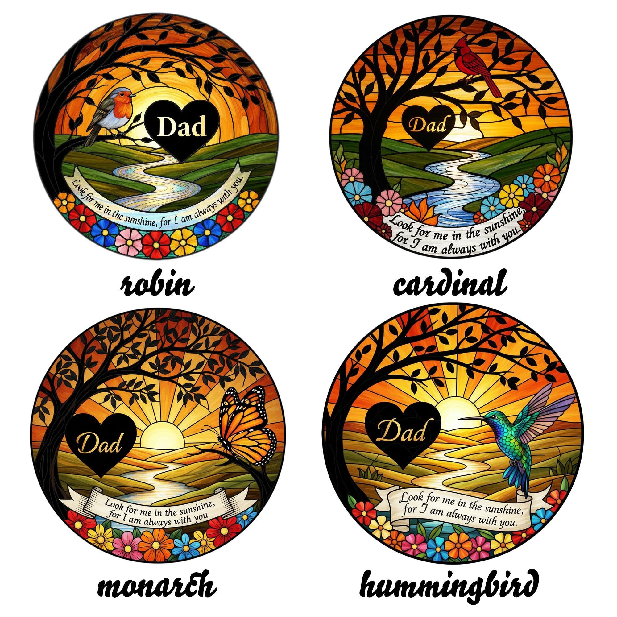 Memorial Suncatcher for Love Ones | Hummingbird Glass Window Hanging
