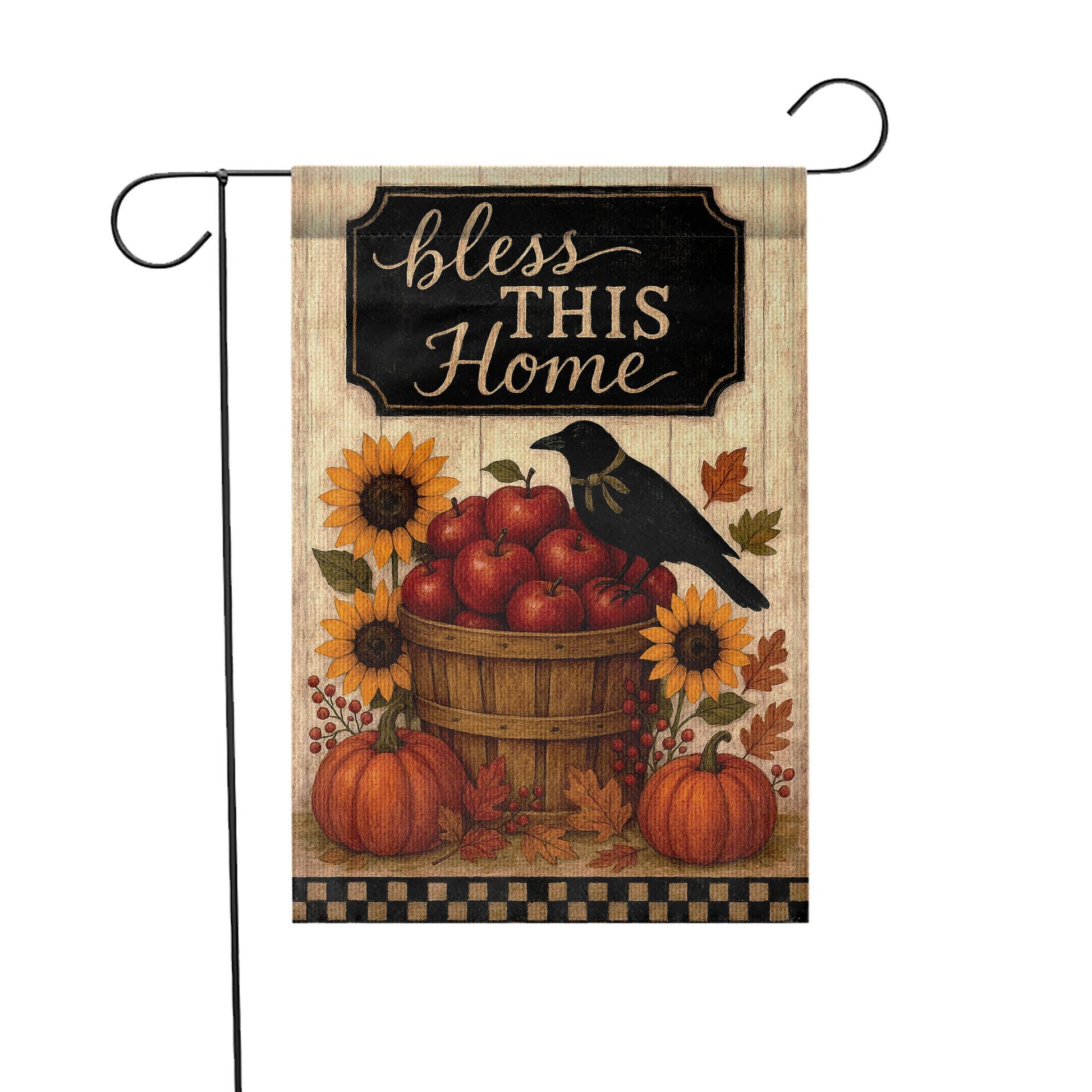 Bless This Home Garden Flag: Autumn Harvest Yard Decor