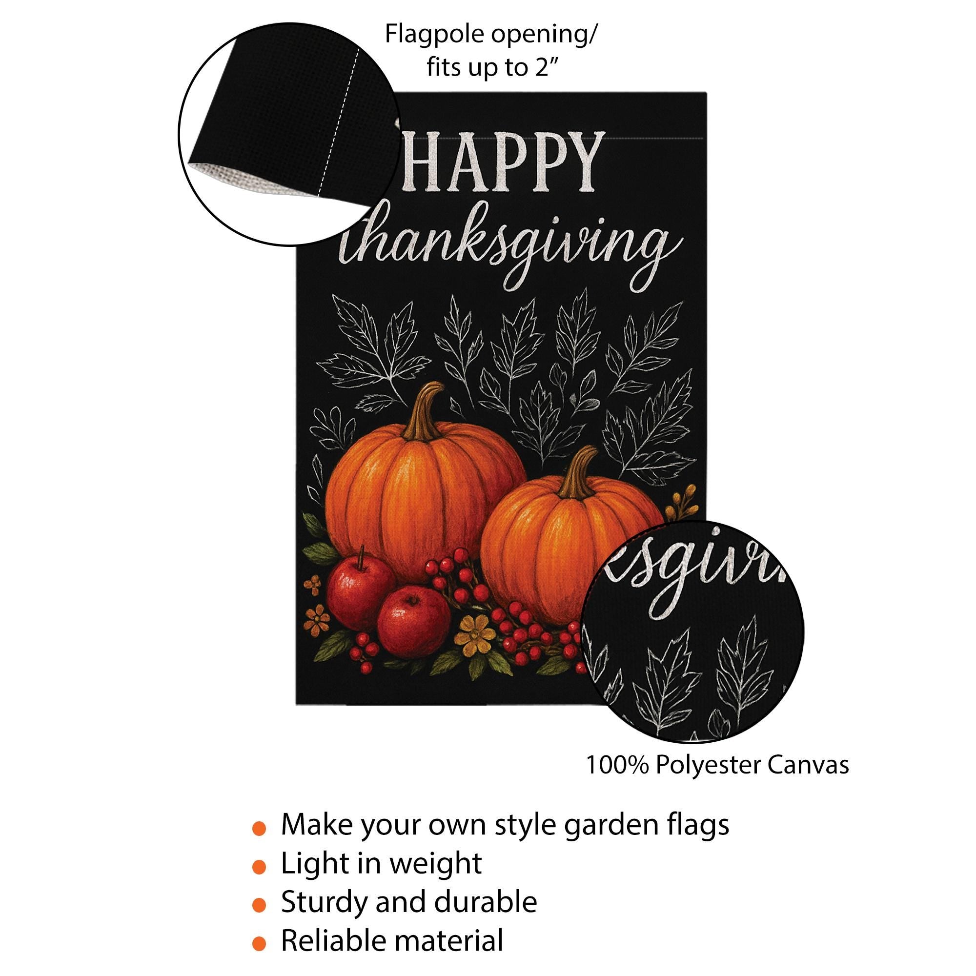 Happy Thanksgiving Garden Flag: Pumpkin Harvest Yard Decor