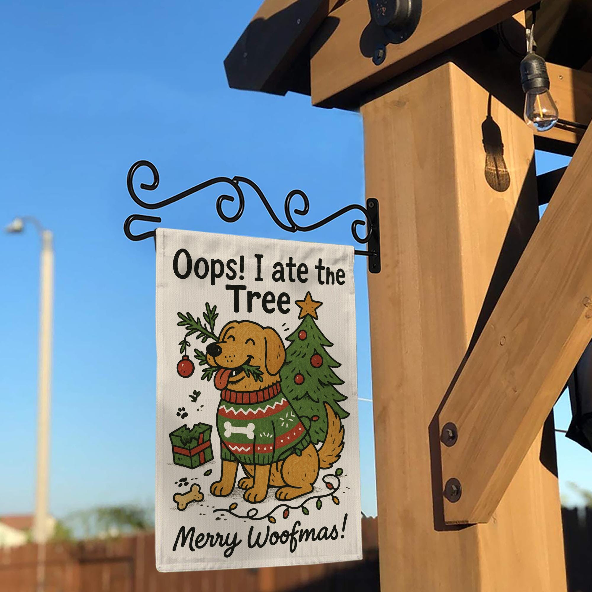 Golden Retriever Christmas Garden Flag: Funny Holiday Yard Banner