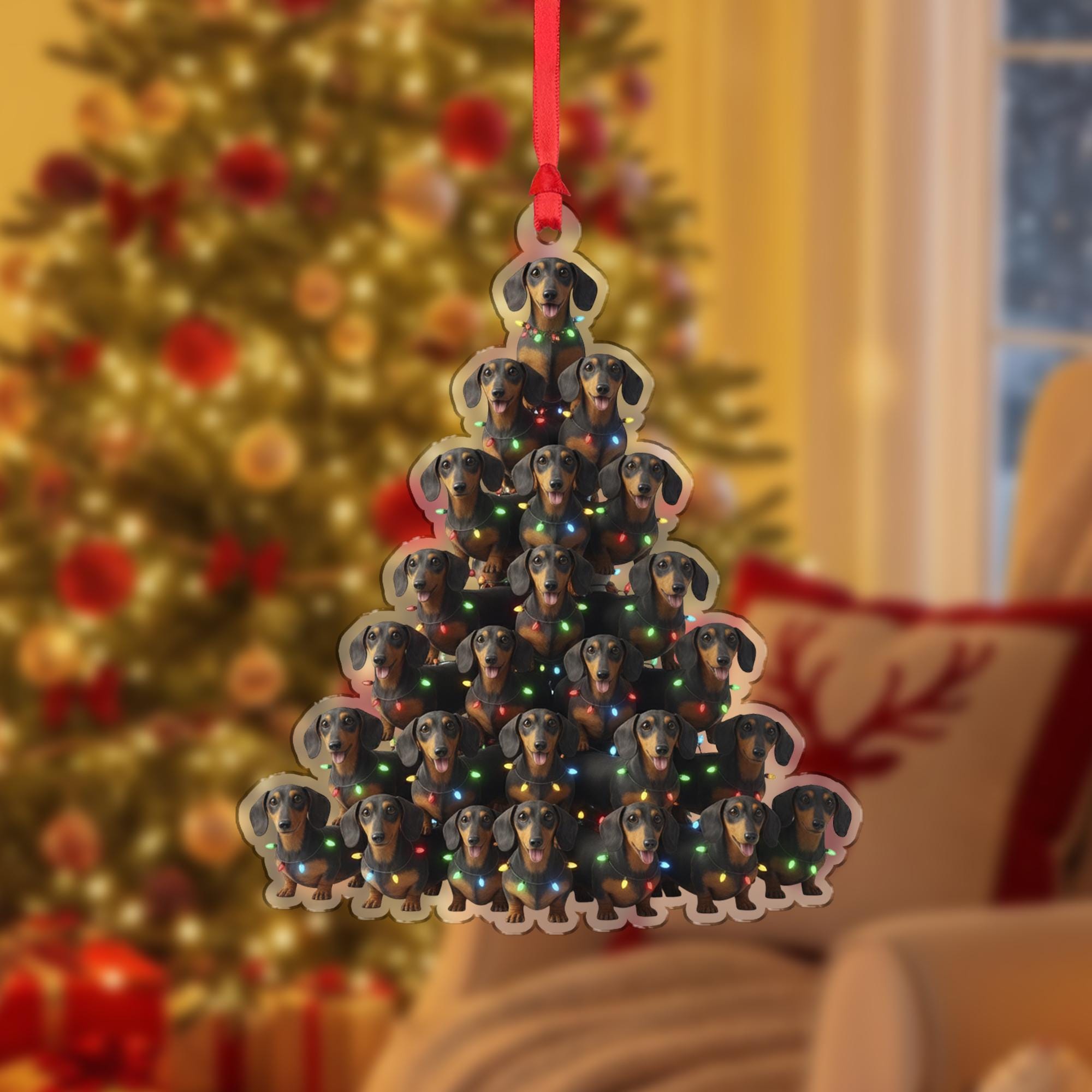 Dachshund Christmas Ornament – Dog Tree Decoration with Lights, Holiday Pet Keepsake
