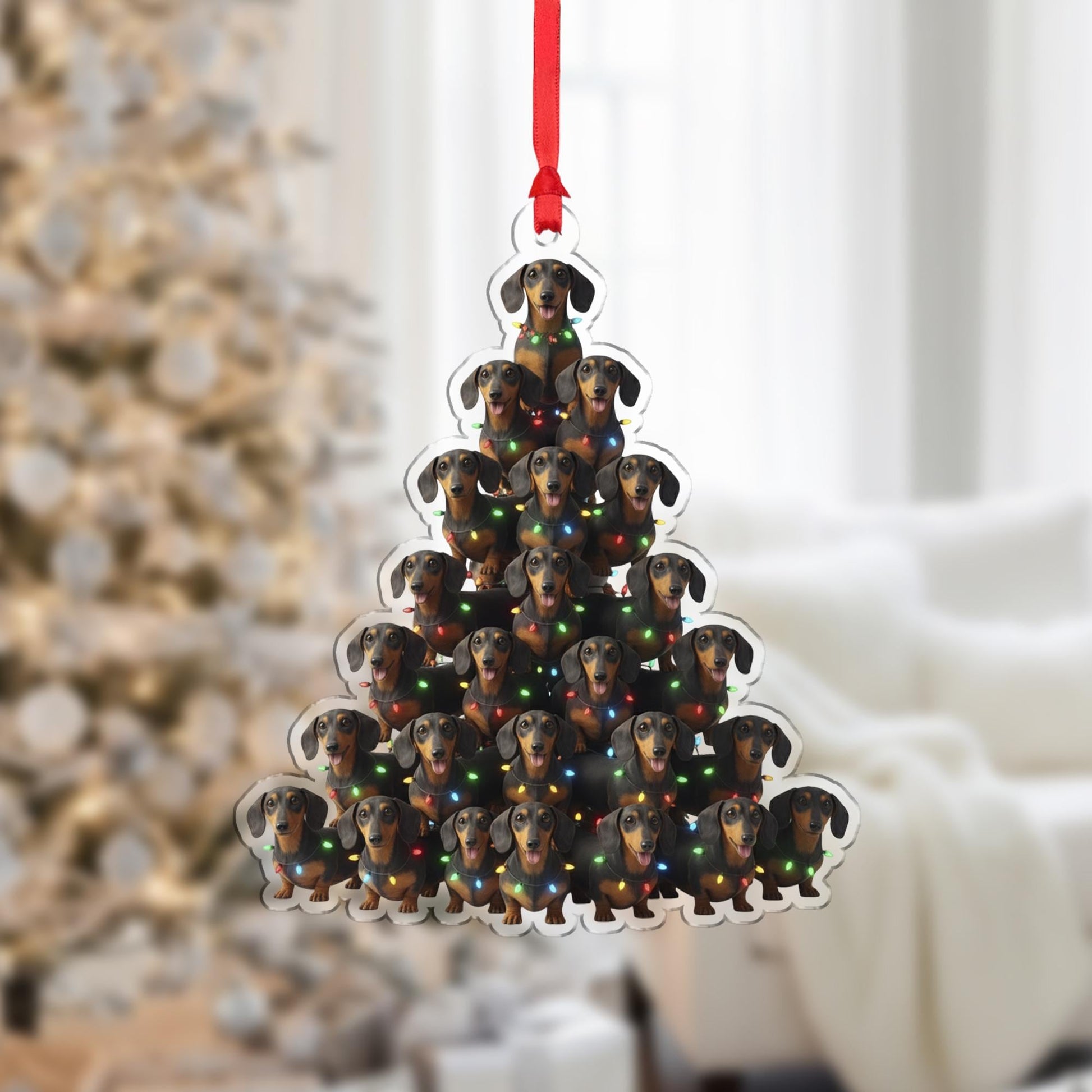 Dachshund Christmas Ornament – Dog Tree Decoration with Lights, Holiday Pet Keepsake