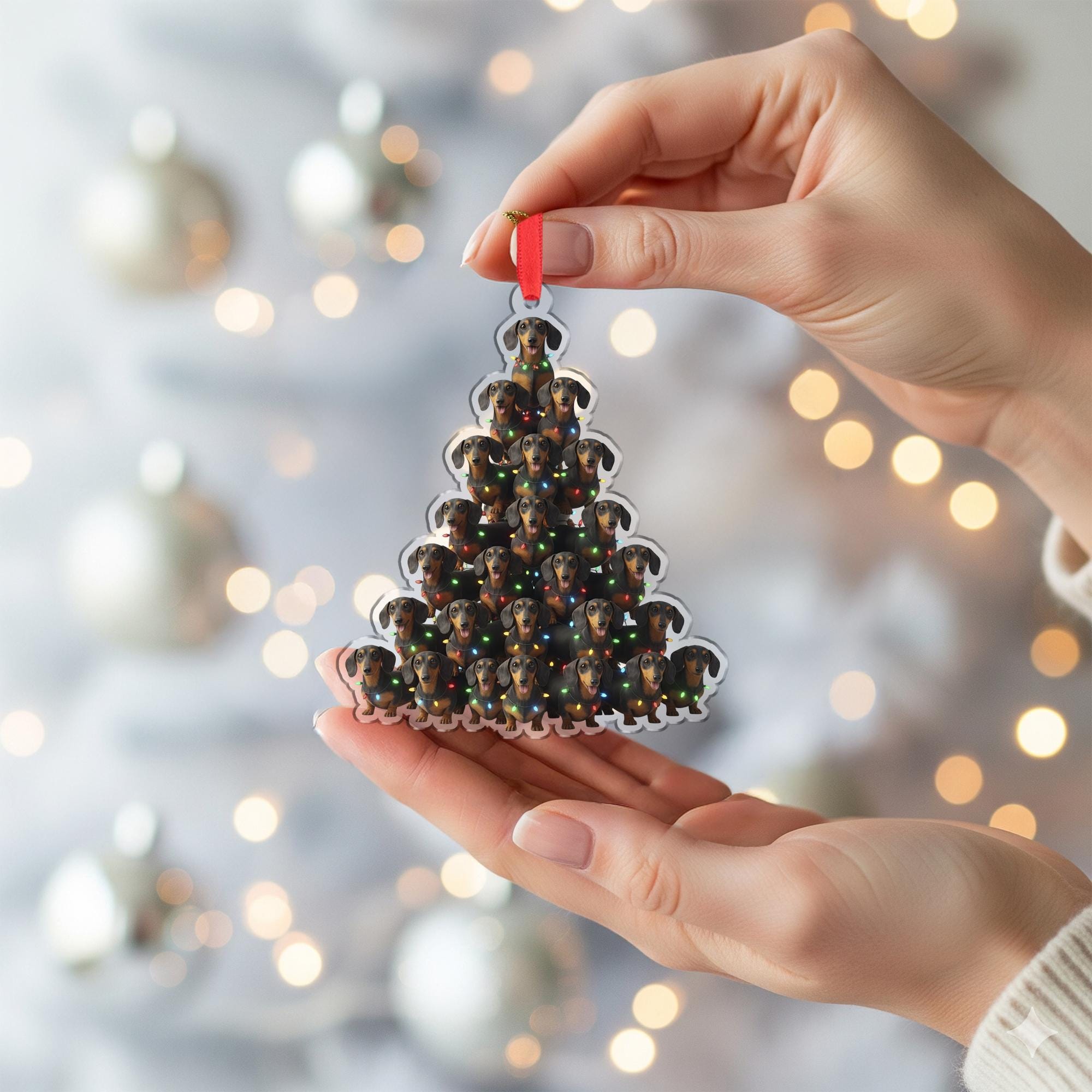 Dachshund Christmas Ornament – Dog Tree Decoration with Lights, Holiday Pet Keepsake