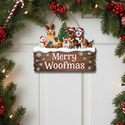 Rustic Wooden Dog Christmas Sign: Merry Woofmas Holiday Decor