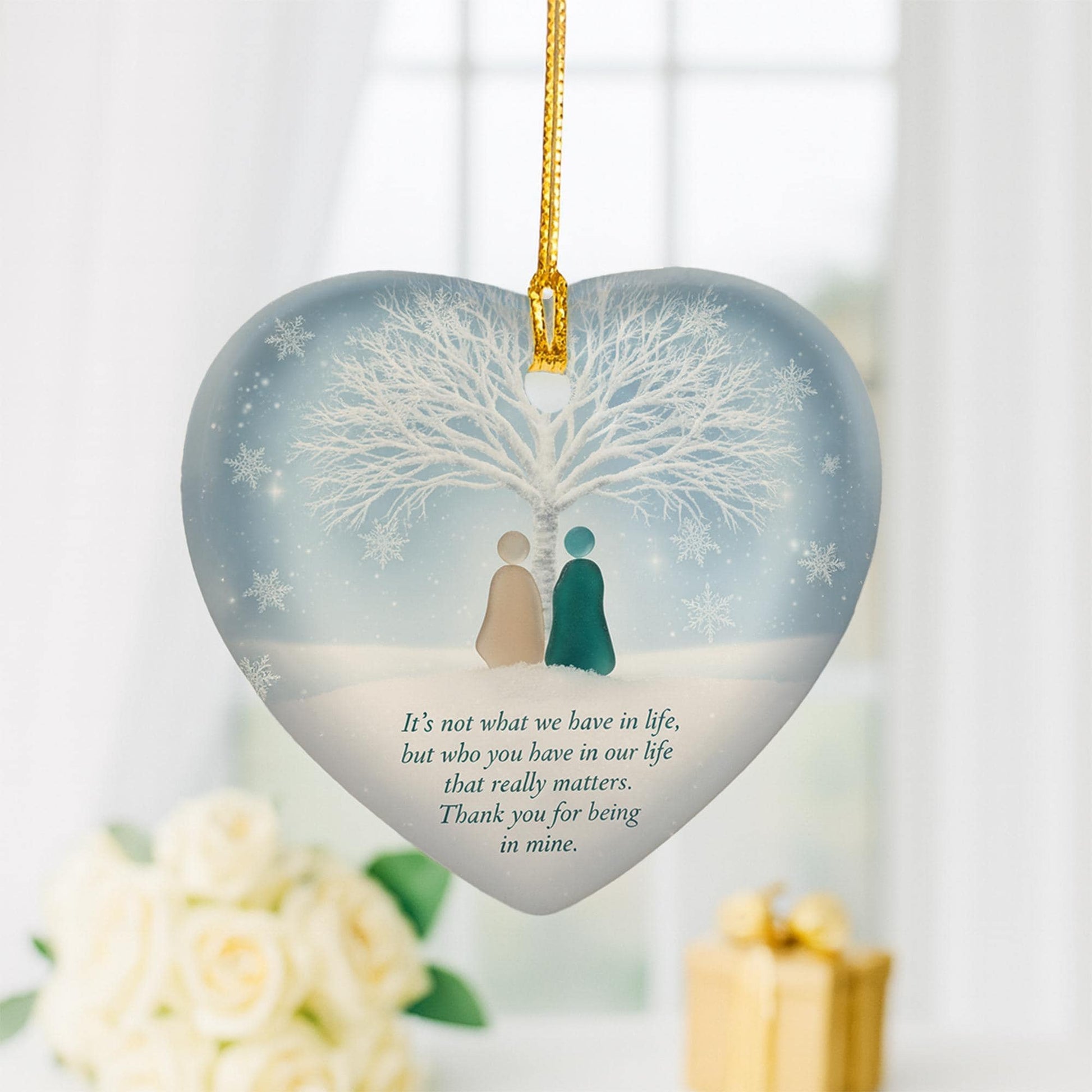 Ceramic Ornament: Best Friend Keepsake, Heart Shaped Holiday Decoration