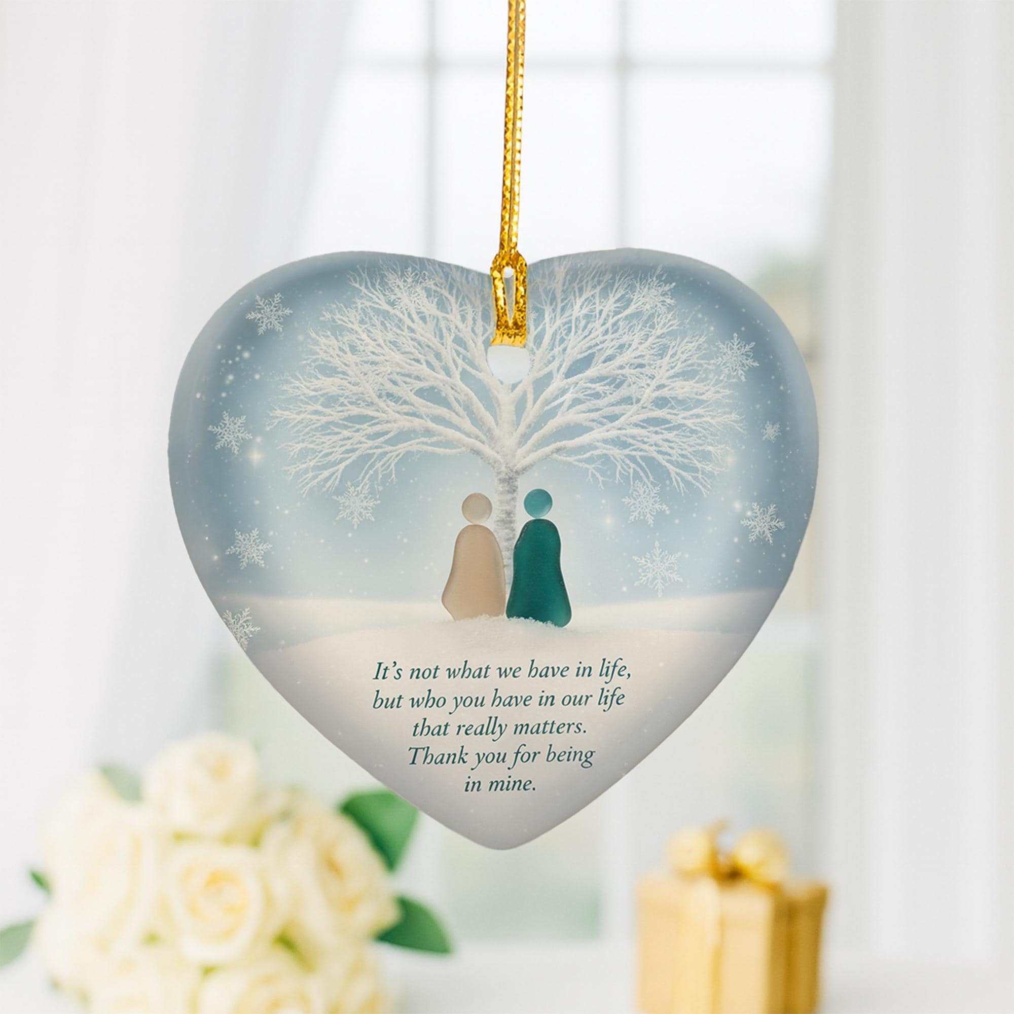 Ceramic Ornament: Best Friend Keepsake, Heart Shaped Holiday Decoration