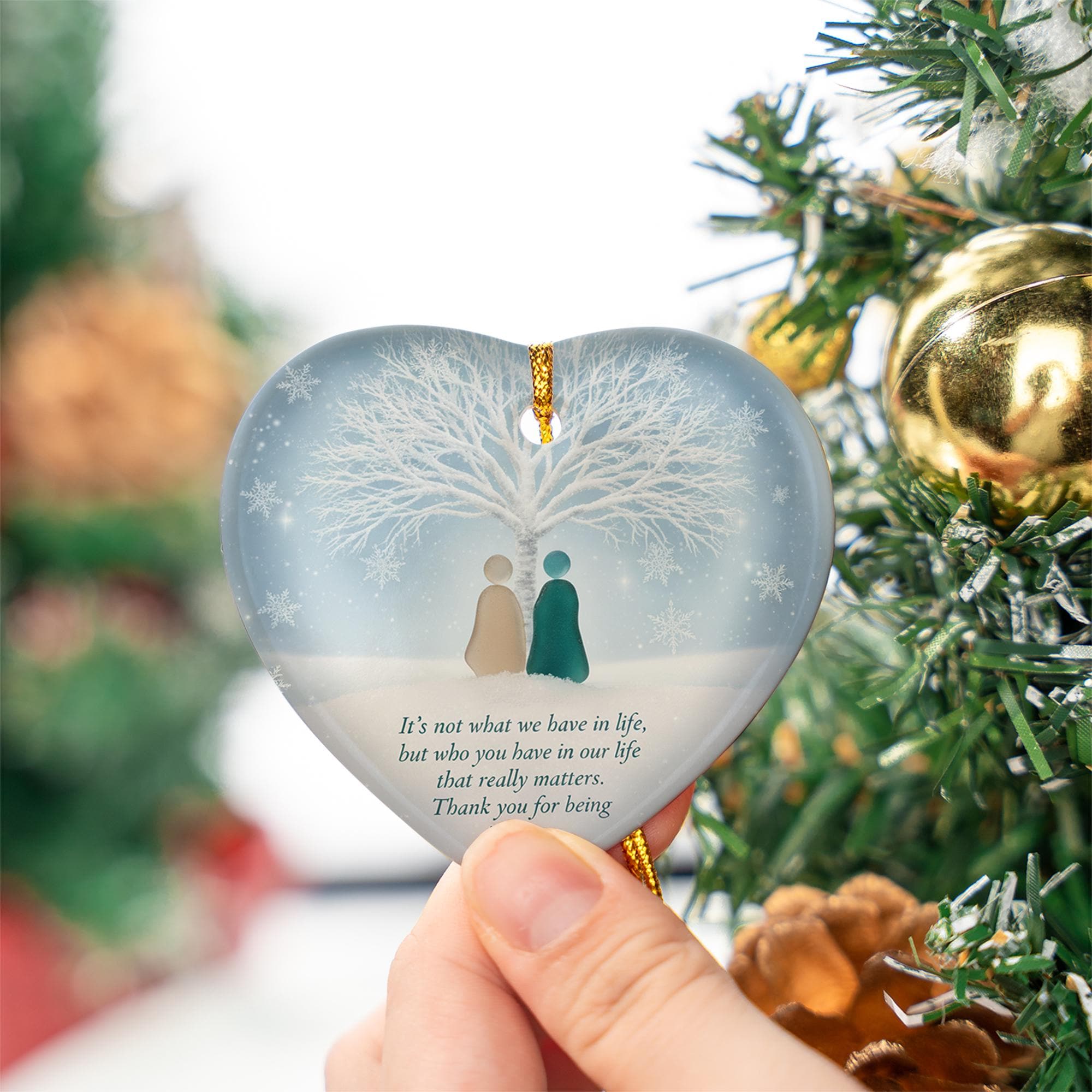 Ceramic Ornament: Best Friend Keepsake, Heart Shaped Holiday Decoration