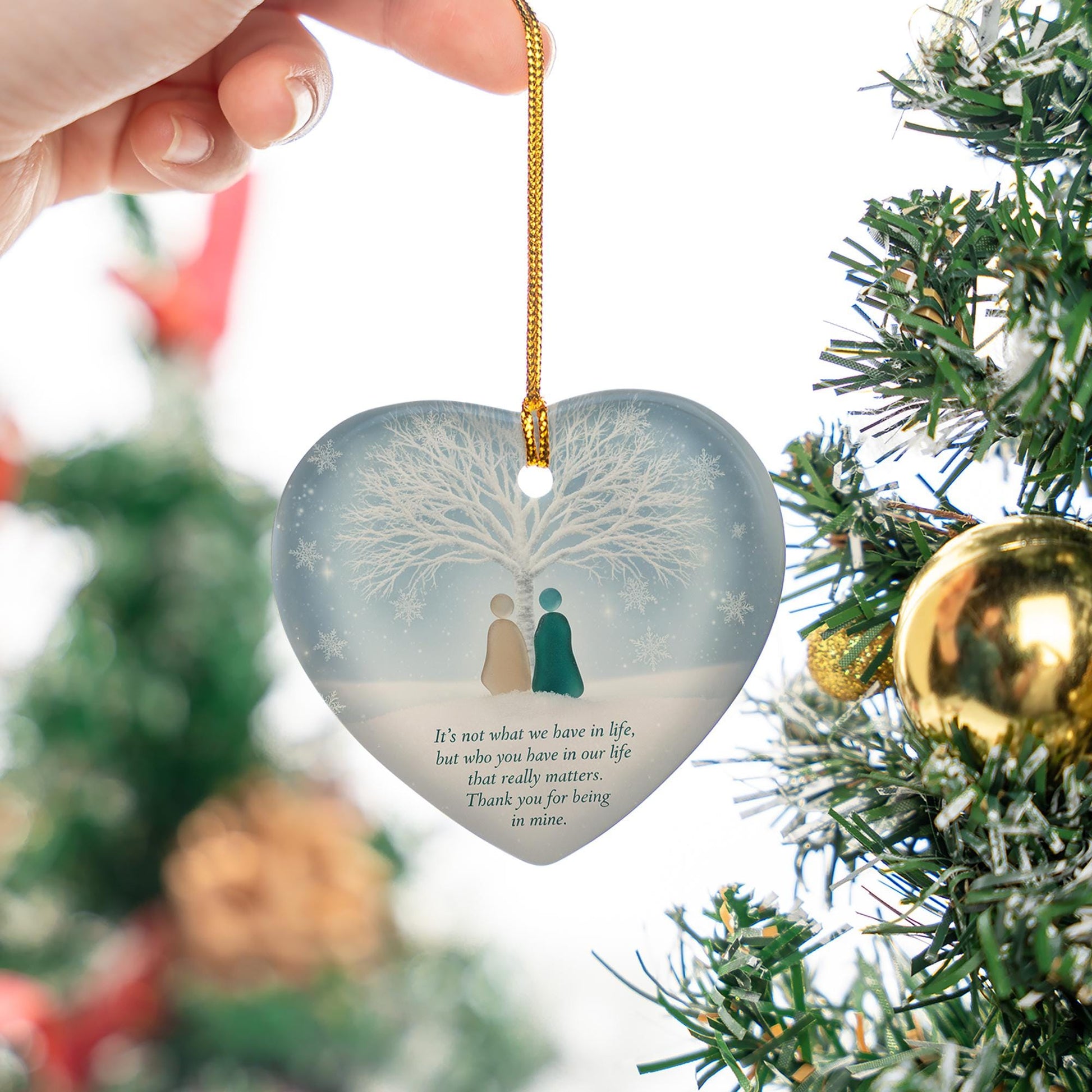 Ceramic Ornament: Best Friend Keepsake, Heart Shaped Holiday Decoration