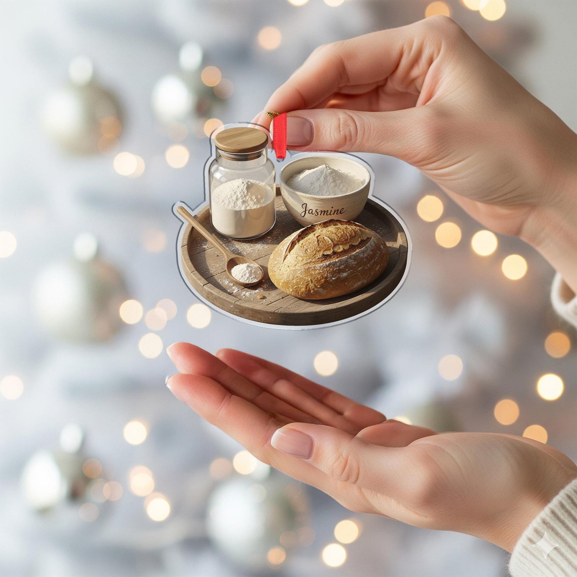 Ornament: Sourdough Started Design, Ceramic Baking Kitchen Decoration
