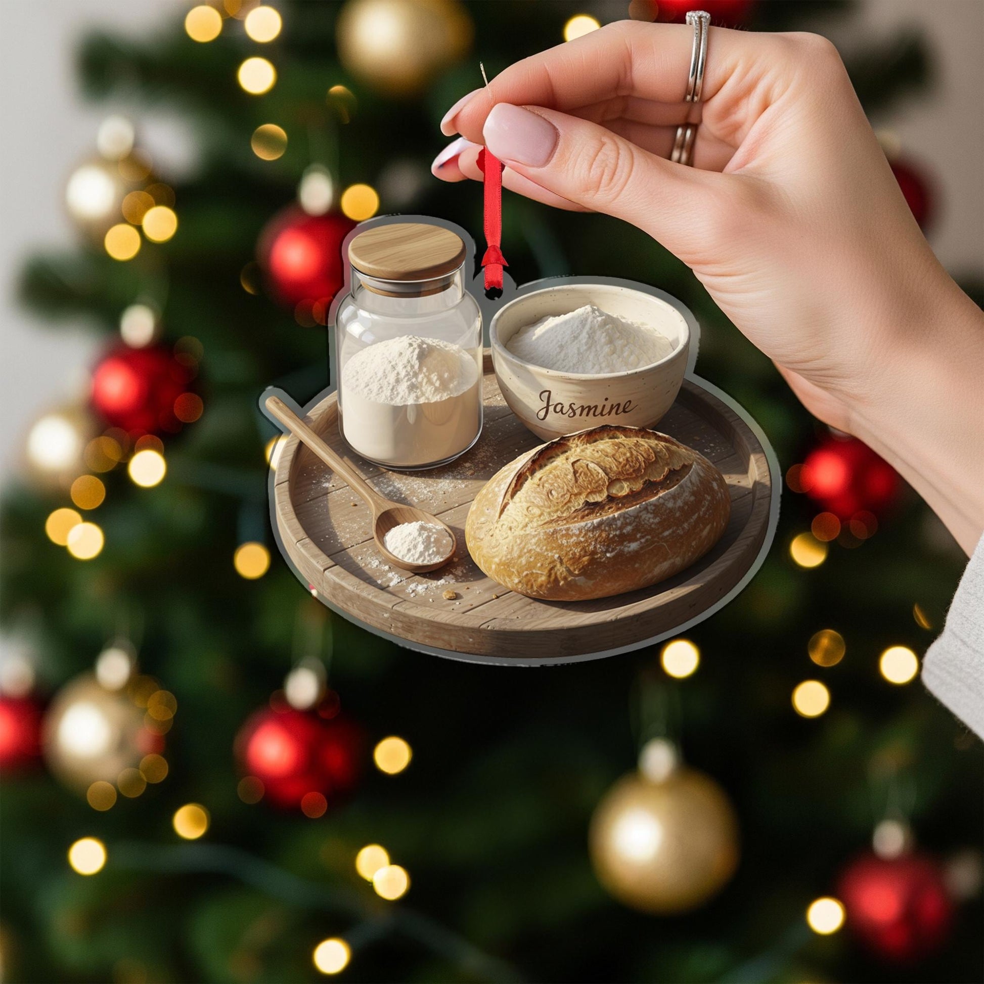 Ornament: Sourdough Started Design, Ceramic Baking Kitchen Decoration