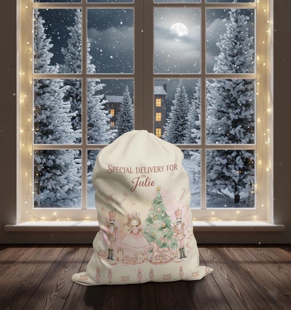 Custom Nutcracker Christmas Sack Frabic Toy Bag Personalized Holiday Decoration