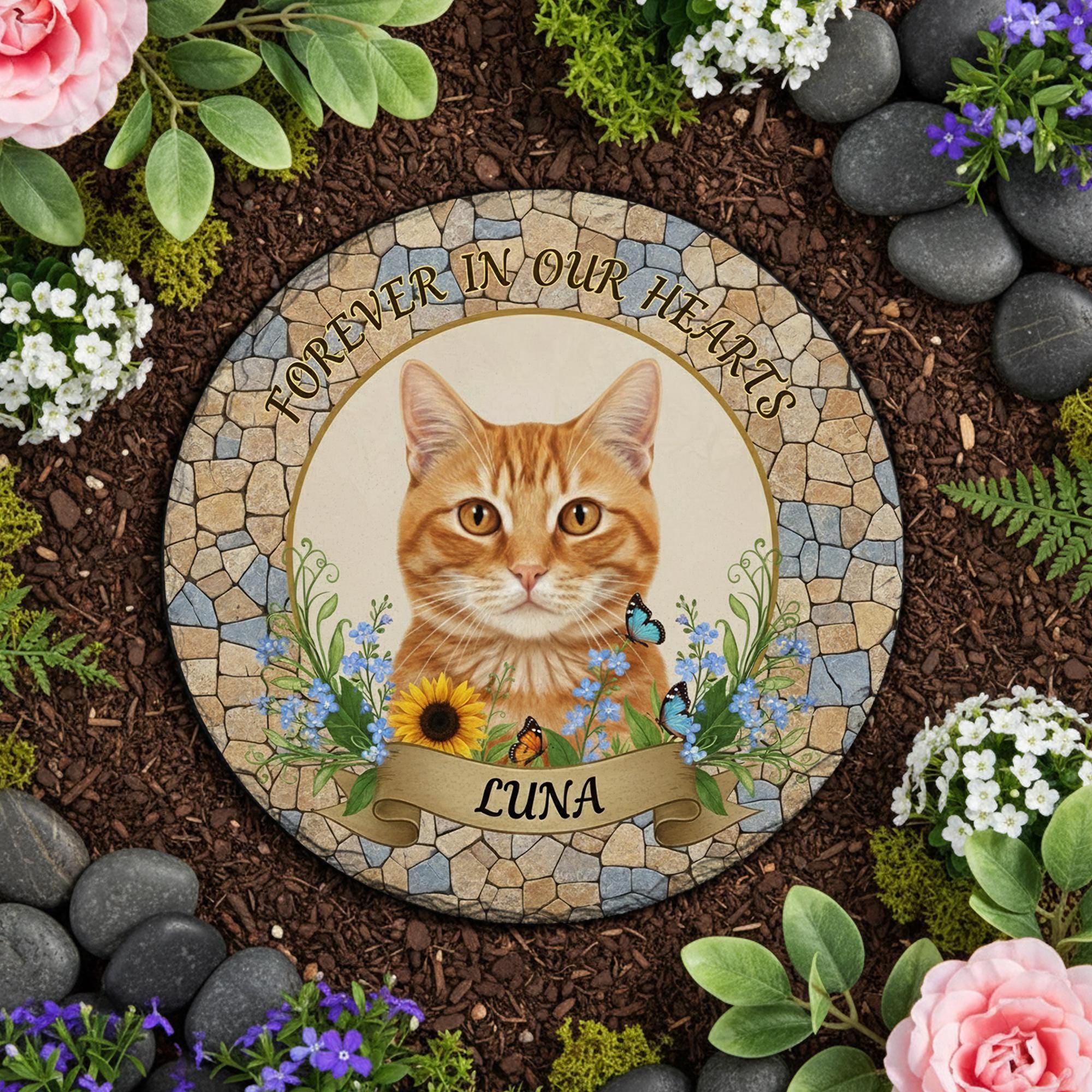 Custom Pet Memorial Garden Stone Personalized Cat Dog Outdoor Decor