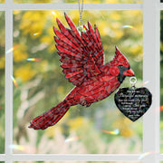 Personalized Hologram Cardinal Window Hanging Ornament with Charm