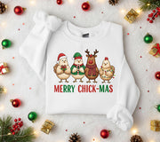 Chicken Christmas Sweatshirt: Holiday Hen Pullover, Funny Farm Animal Design, Festive Costume Illustration