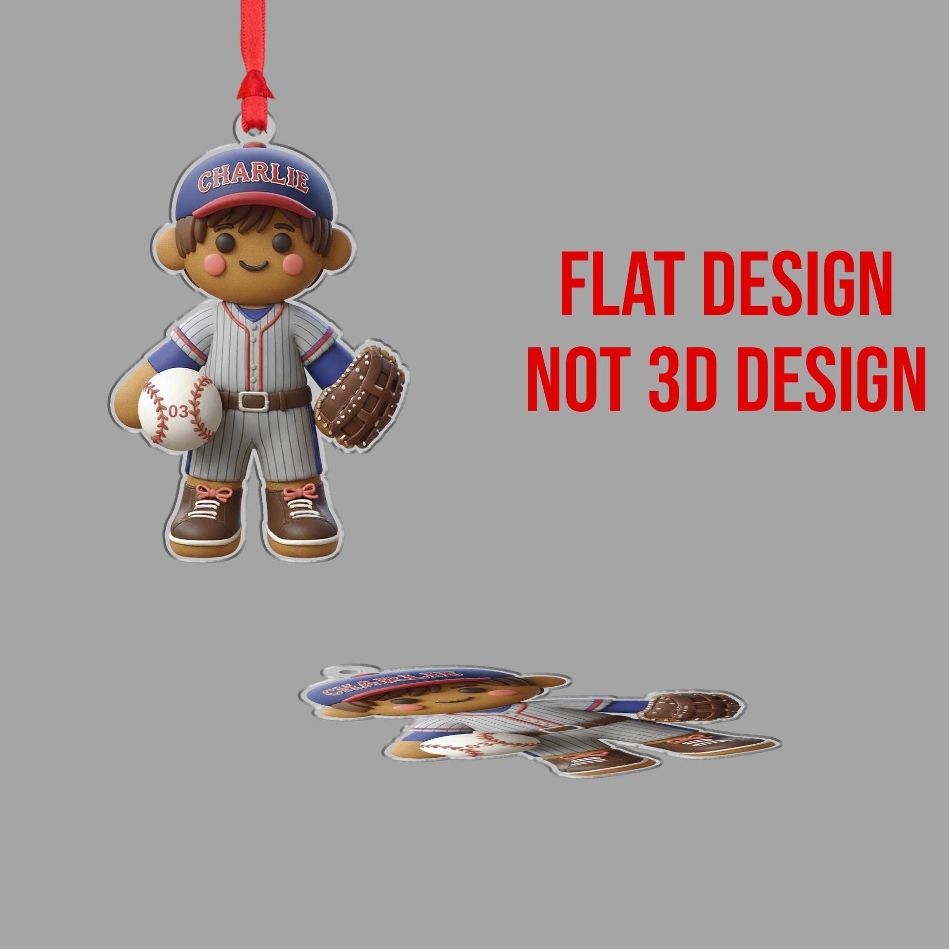 Personalized Gingerbread Baseball Ornament – Custom Name Sports Christmas Gift