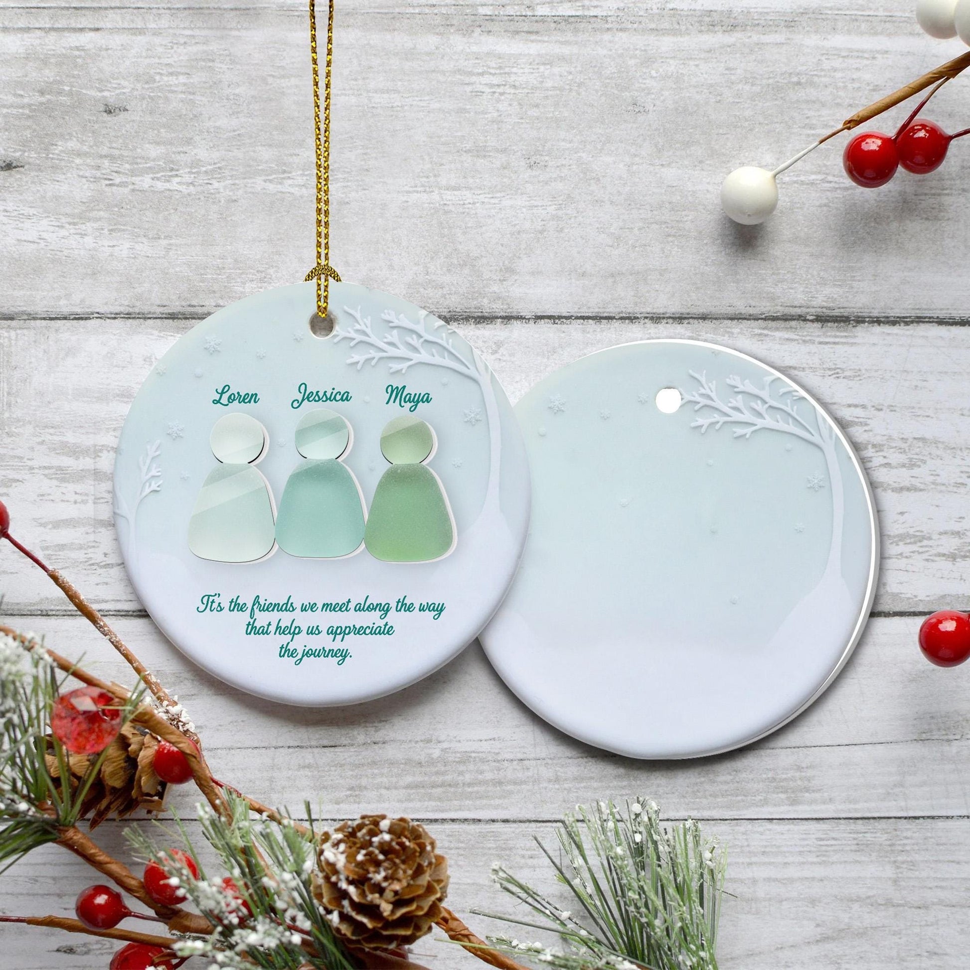 Custom Friends Ornament Ceramic with pieces Personalized Decoration