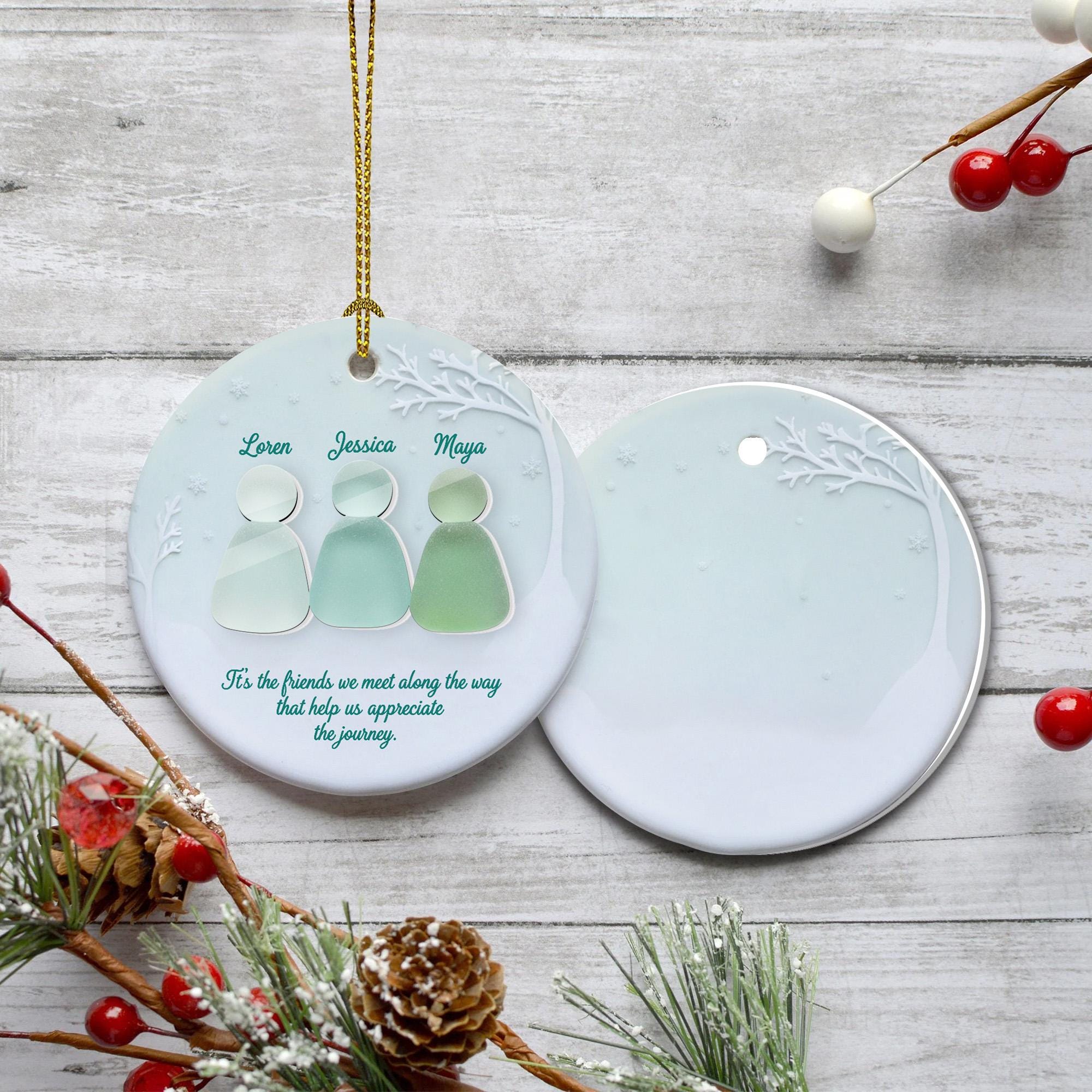 Custom Friends Ornament Ceramic with pieces Personalized Decoration