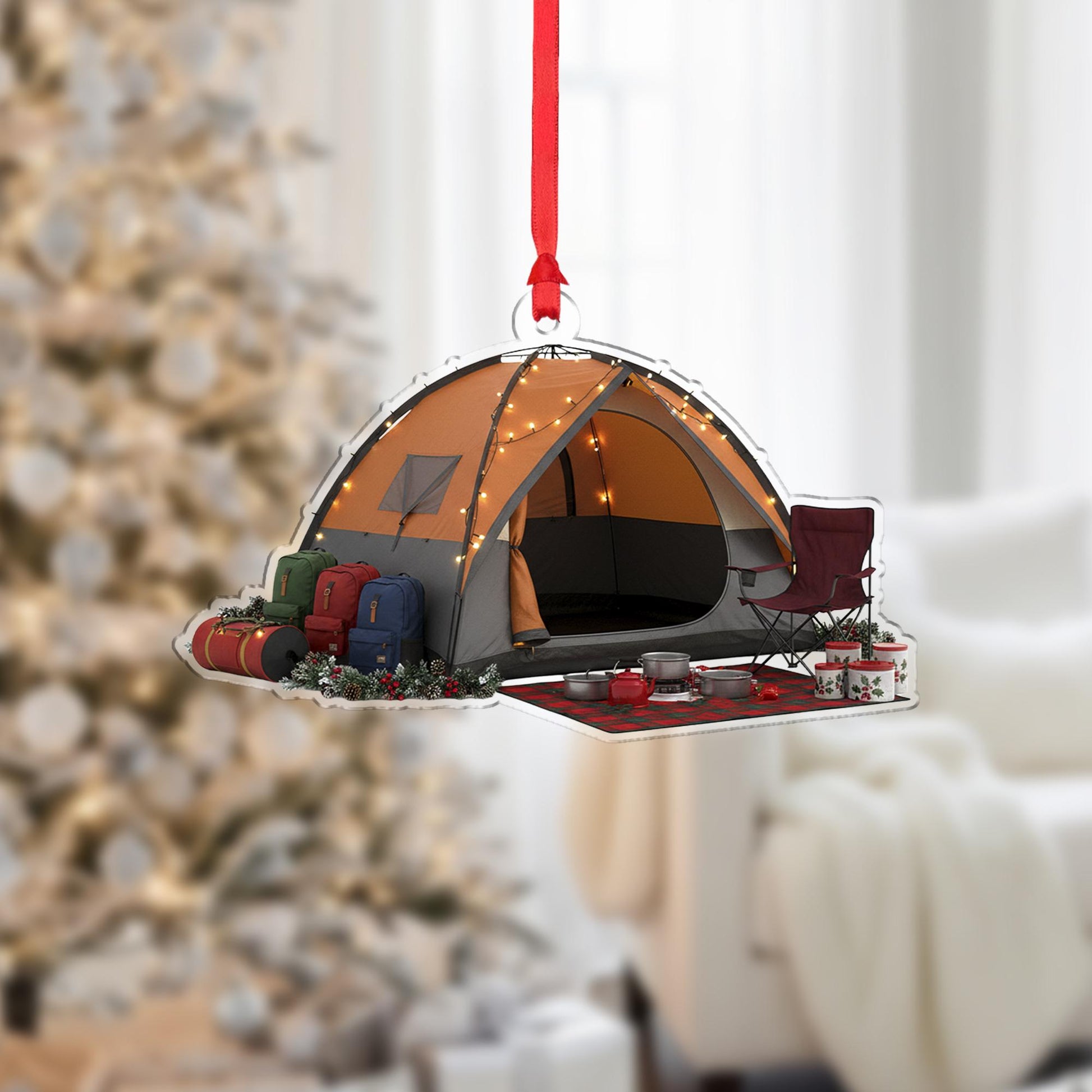 Camping Tent Christmas Ornament: Outdoor Adventure Holiday Decoration