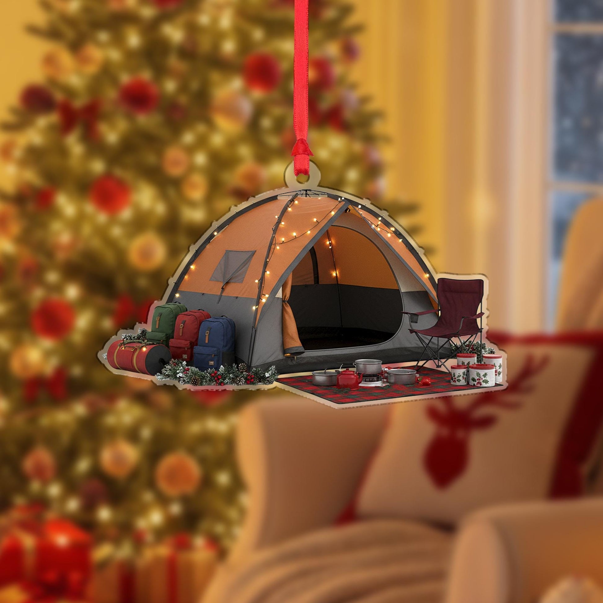 Camping Tent Christmas Ornament: Outdoor Adventure Holiday Decoration