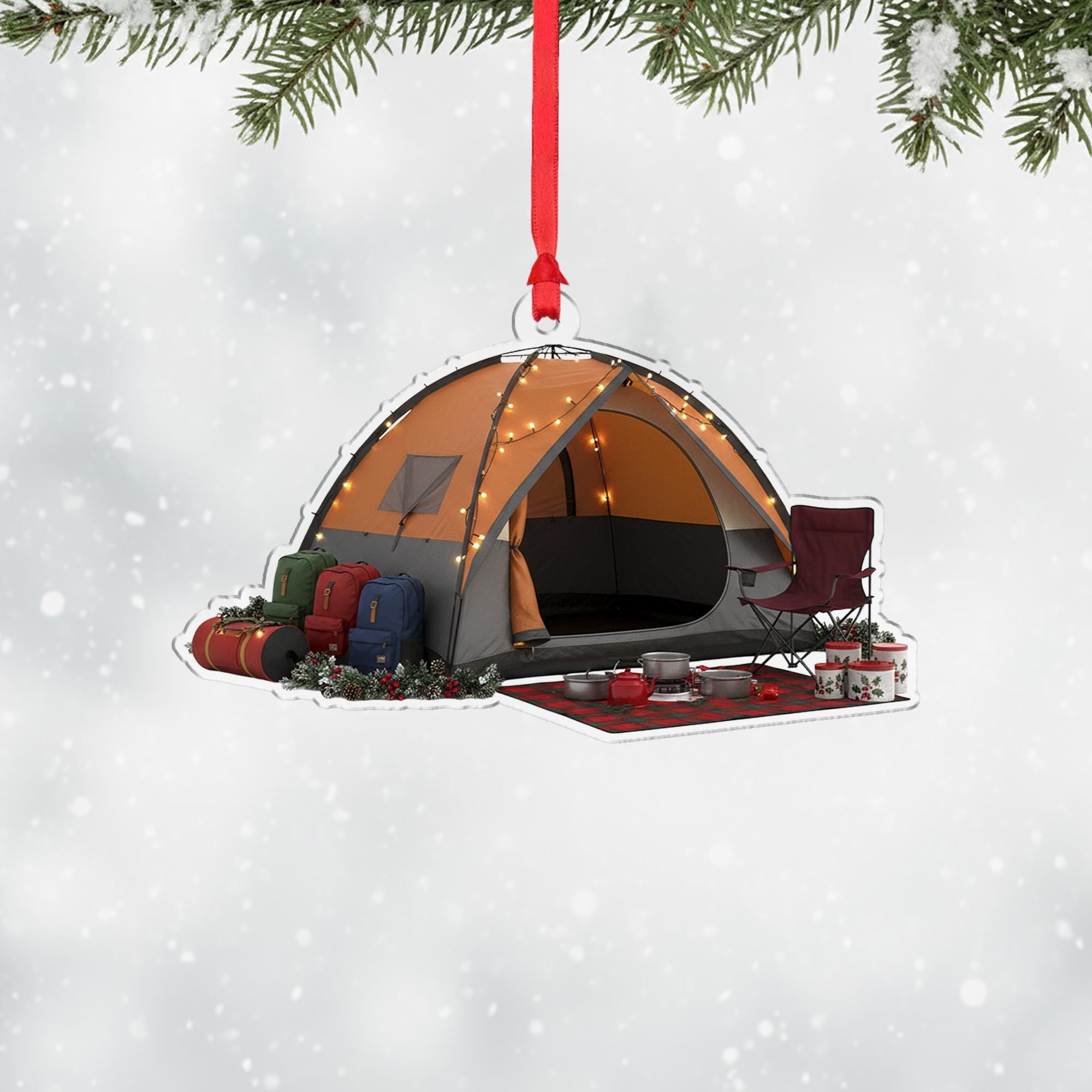Camping Tent Christmas Ornament: Outdoor Adventure Holiday Decoration