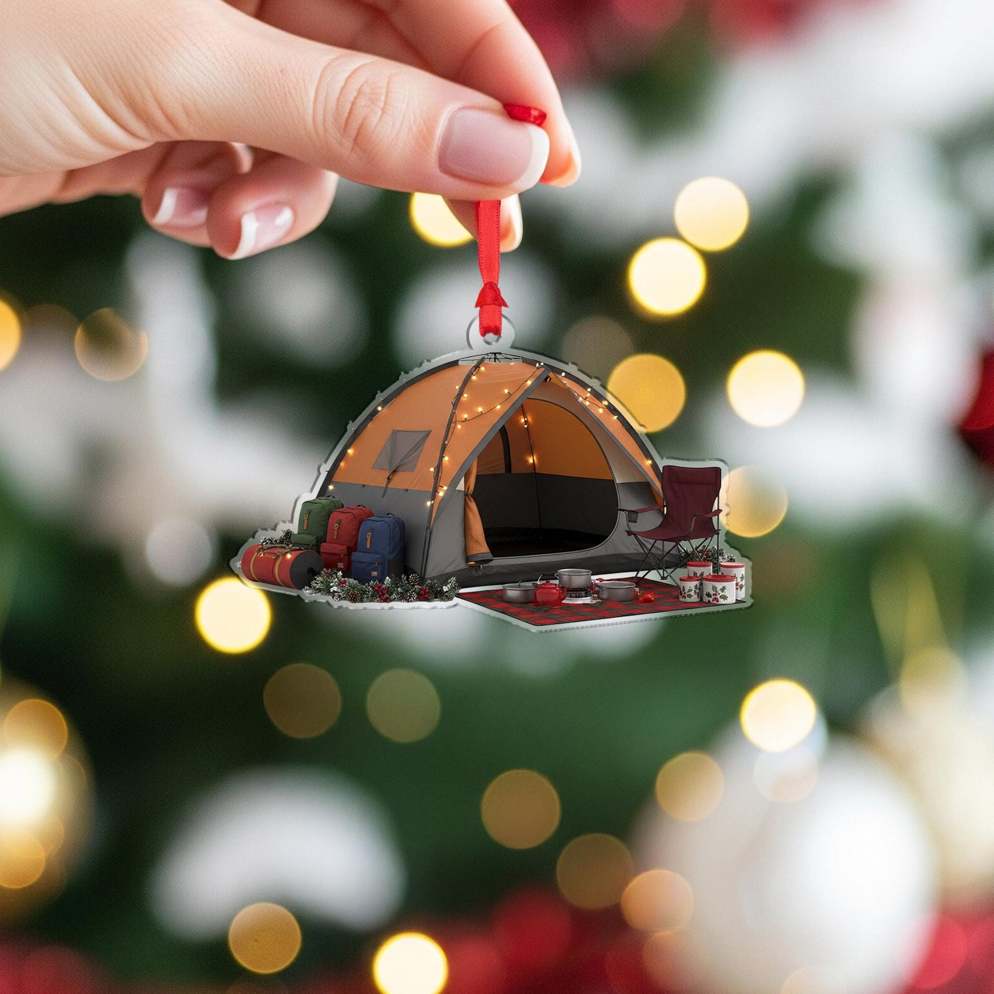 Camping Tent Christmas Ornament: Outdoor Adventure Holiday Decoration