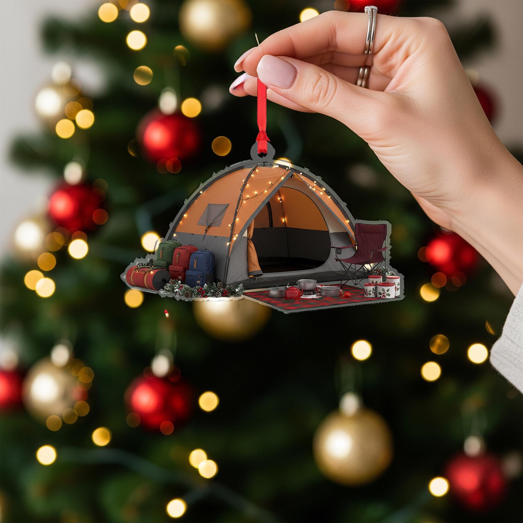Camping Tent Christmas Ornament: Outdoor Adventure Holiday Decoration