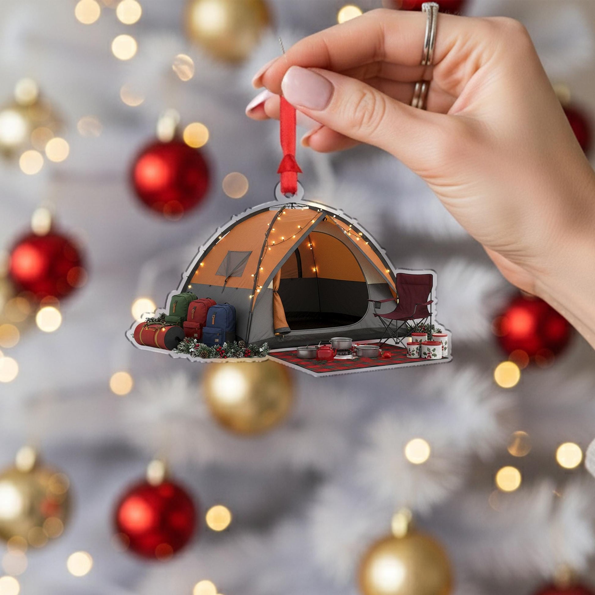 Camping Tent Christmas Ornament: Outdoor Adventure Holiday Decoration