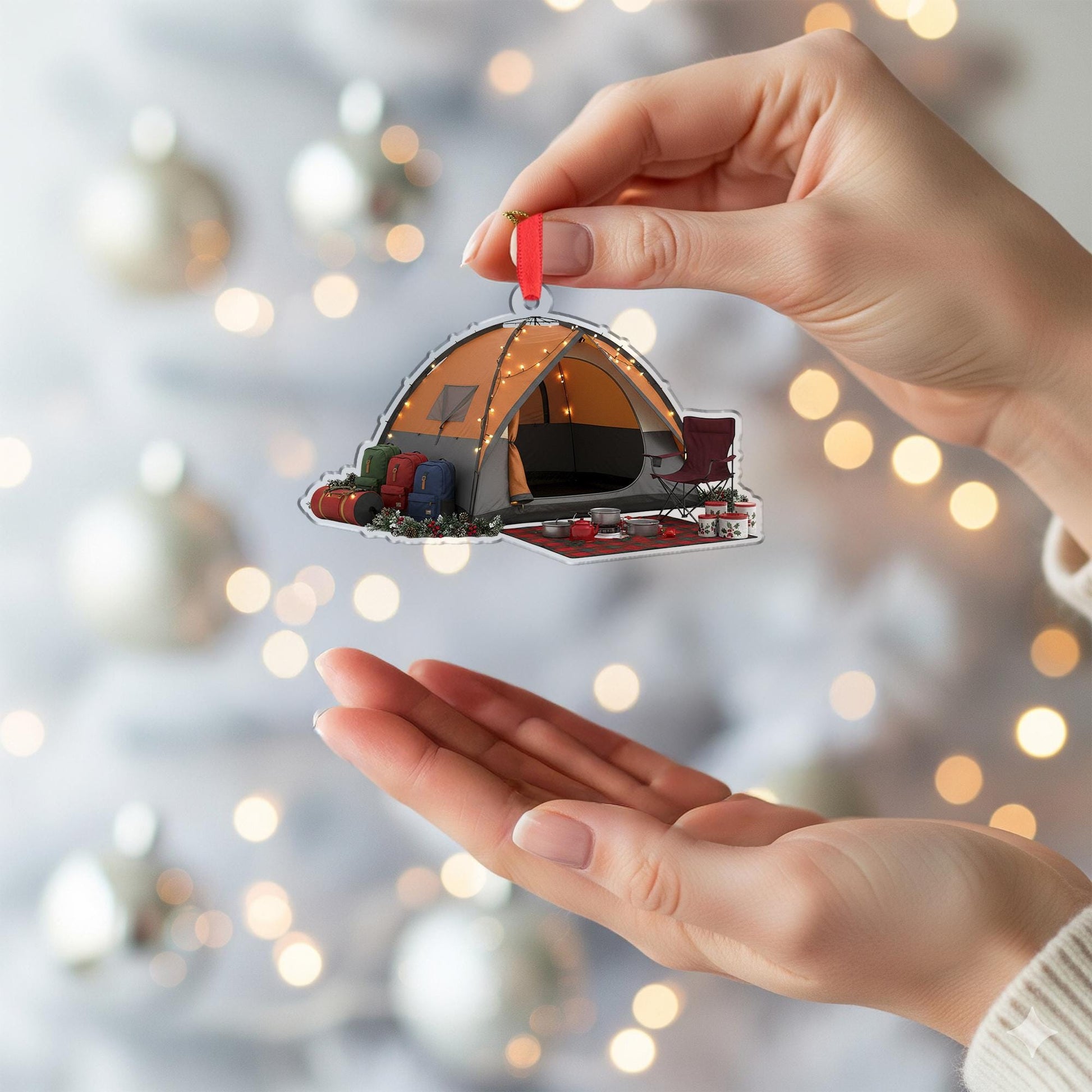 Camping Tent Christmas Ornament: Outdoor Adventure Holiday Decoration