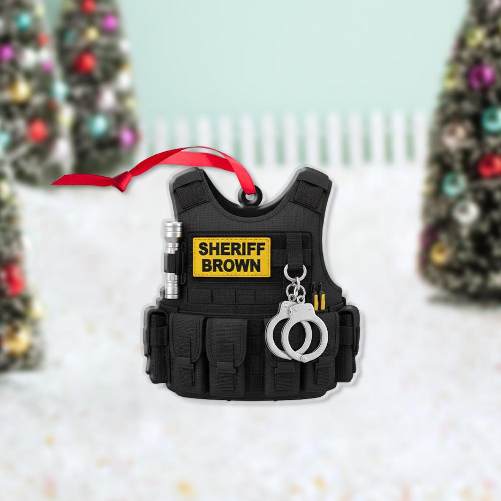 Personalized Ornament – Police Tactical Vest Design, Law Enforcement Christmas Decoration