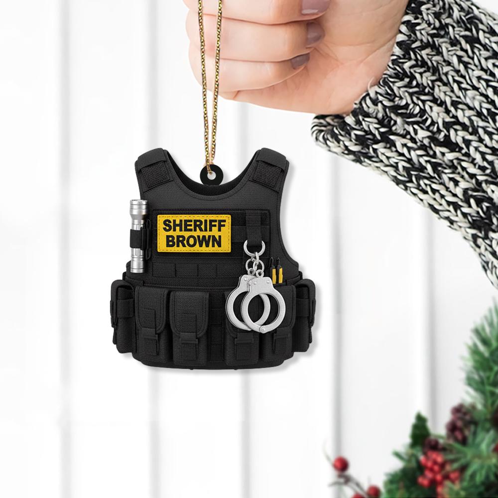 Personalized Ornament – Police Tactical Vest Design, Law Enforcement Christmas Decoration