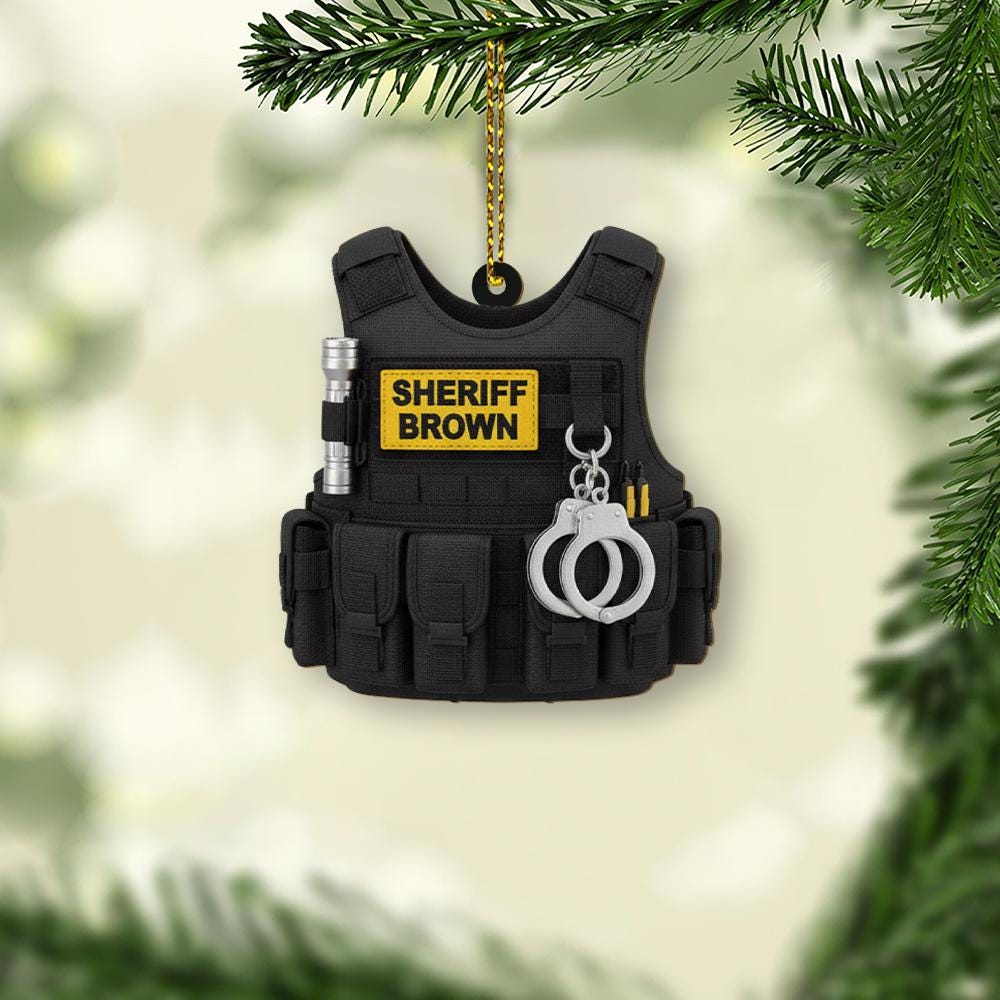 Personalized Ornament – Police Tactical Vest Design, Law Enforcement Christmas Decoration