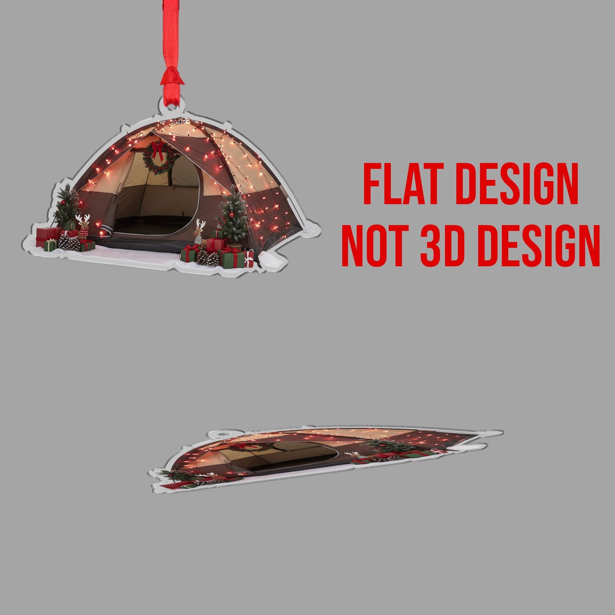Camping Tent Christmas Ornament: Rustic Outdoor Holiday Decoration