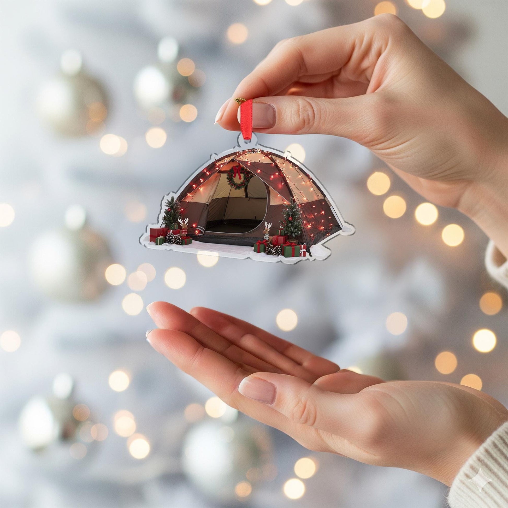 Camping Tent Christmas Ornament: Rustic Outdoor Holiday Decoration