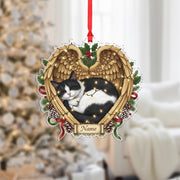 Cat Memorial Ornament with Angel Wings: Personalized Pet Loss Gift