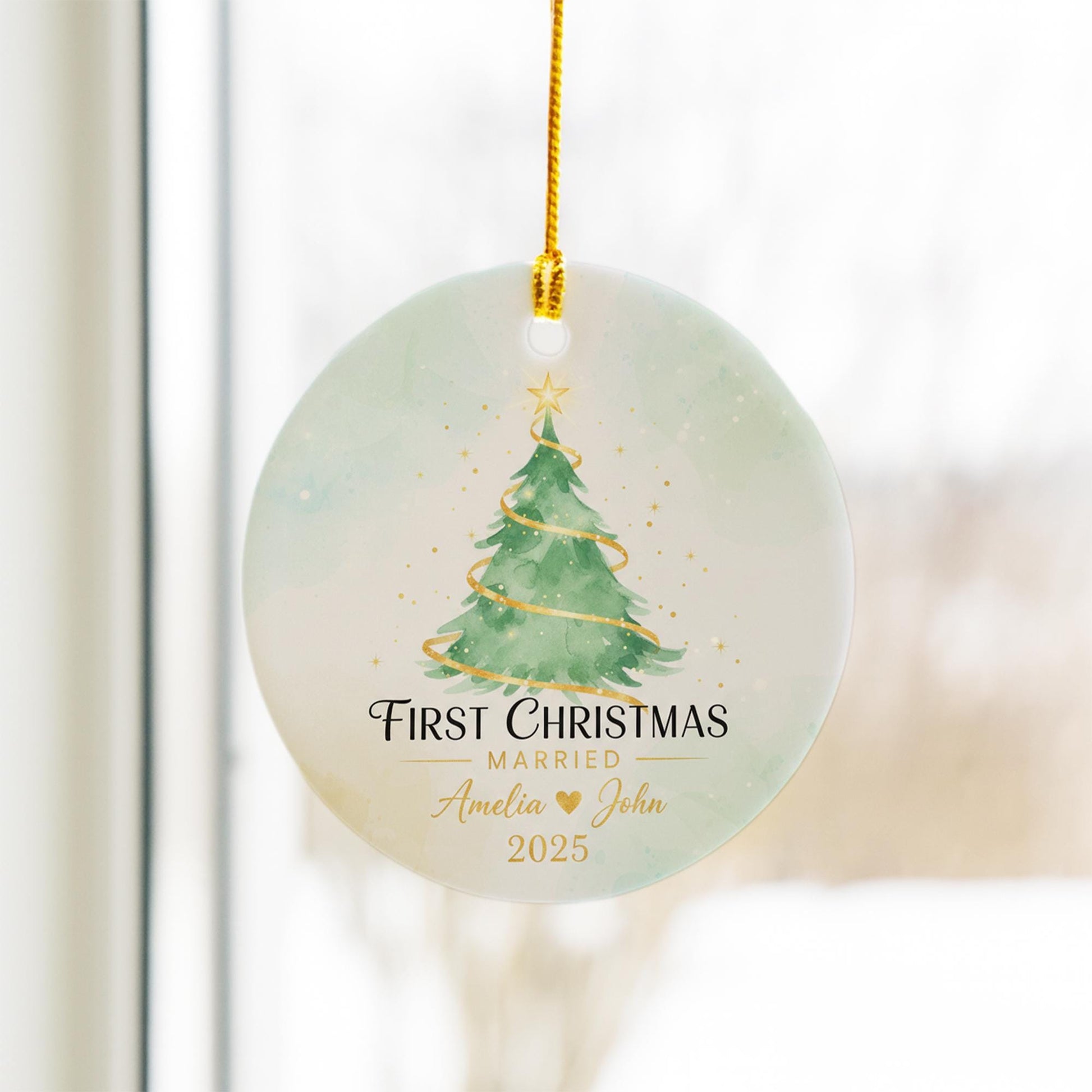 First Married Christmas Ornament 2025: Personalized Newlywed Holiday Keepsake