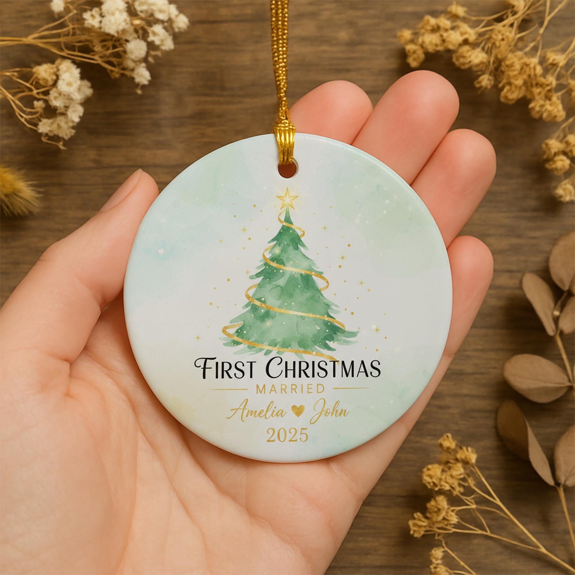 First Married Christmas Ornament 2025: Personalized Newlywed Holiday Keepsake