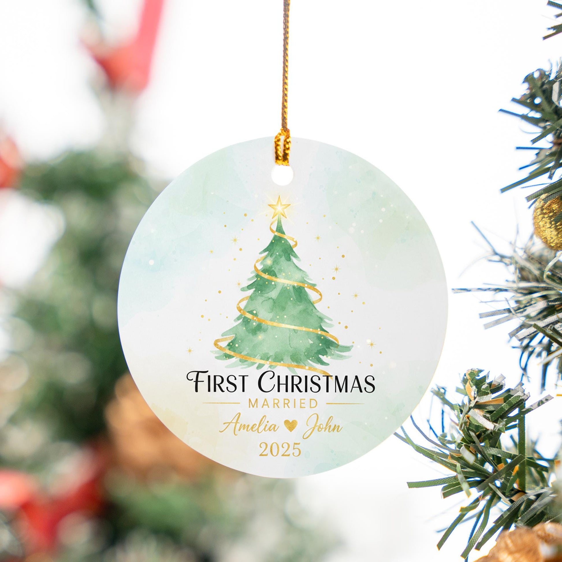 First Married Christmas Ornament 2025: Personalized Newlywed Holiday Keepsake