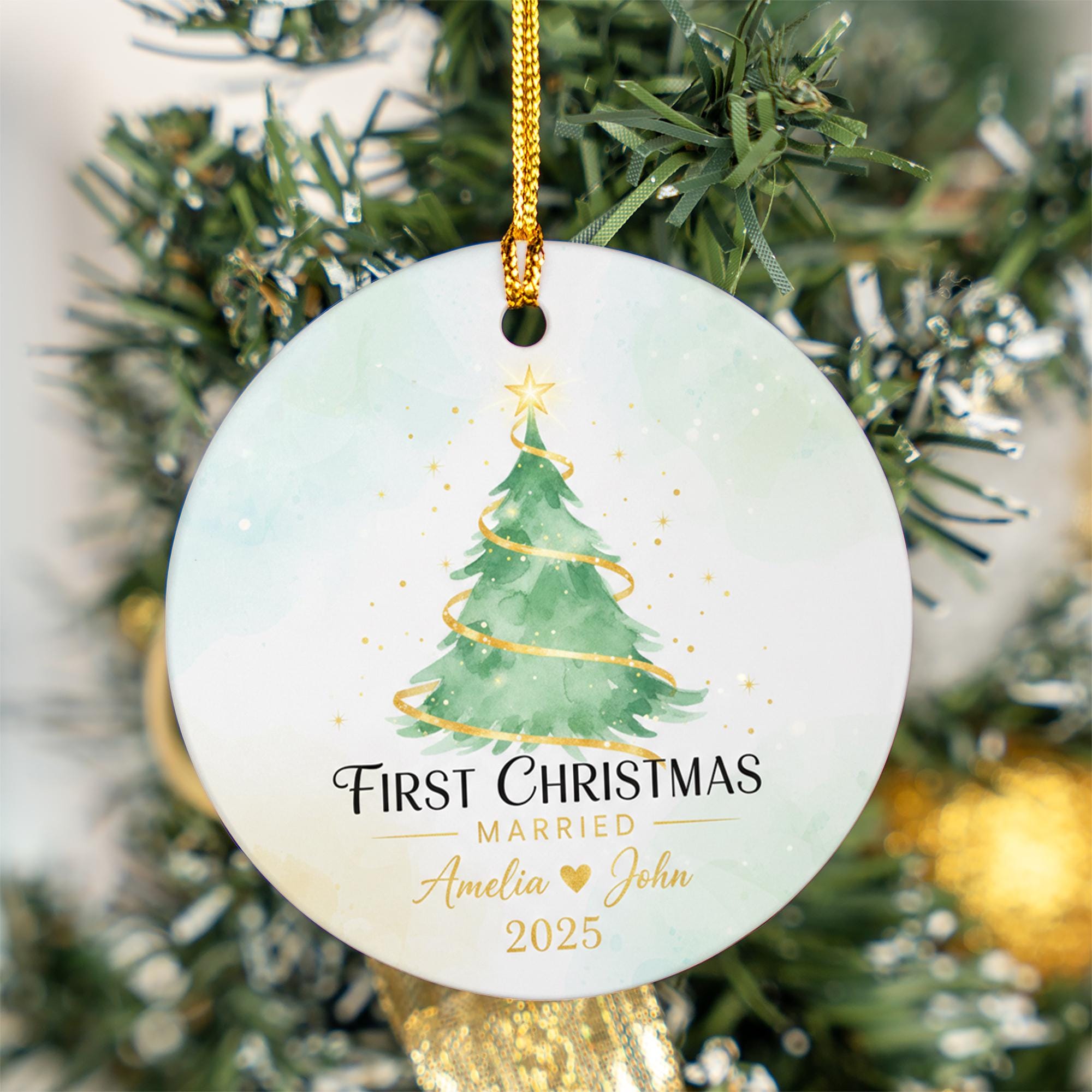 First Married Christmas Ornament 2025: Personalized Newlywed Holiday Keepsake