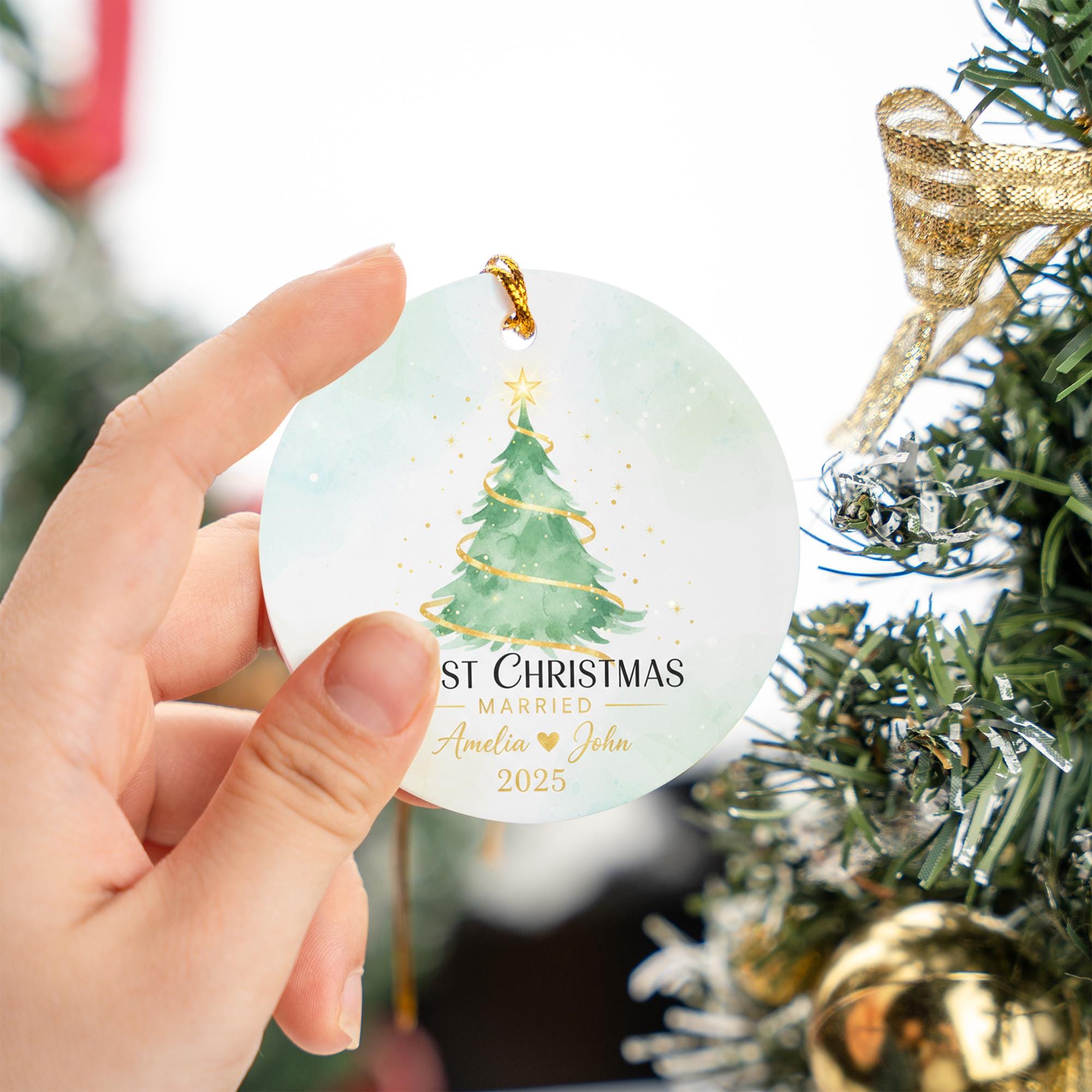 First Married Christmas Ornament 2025: Personalized Newlywed Holiday Keepsake